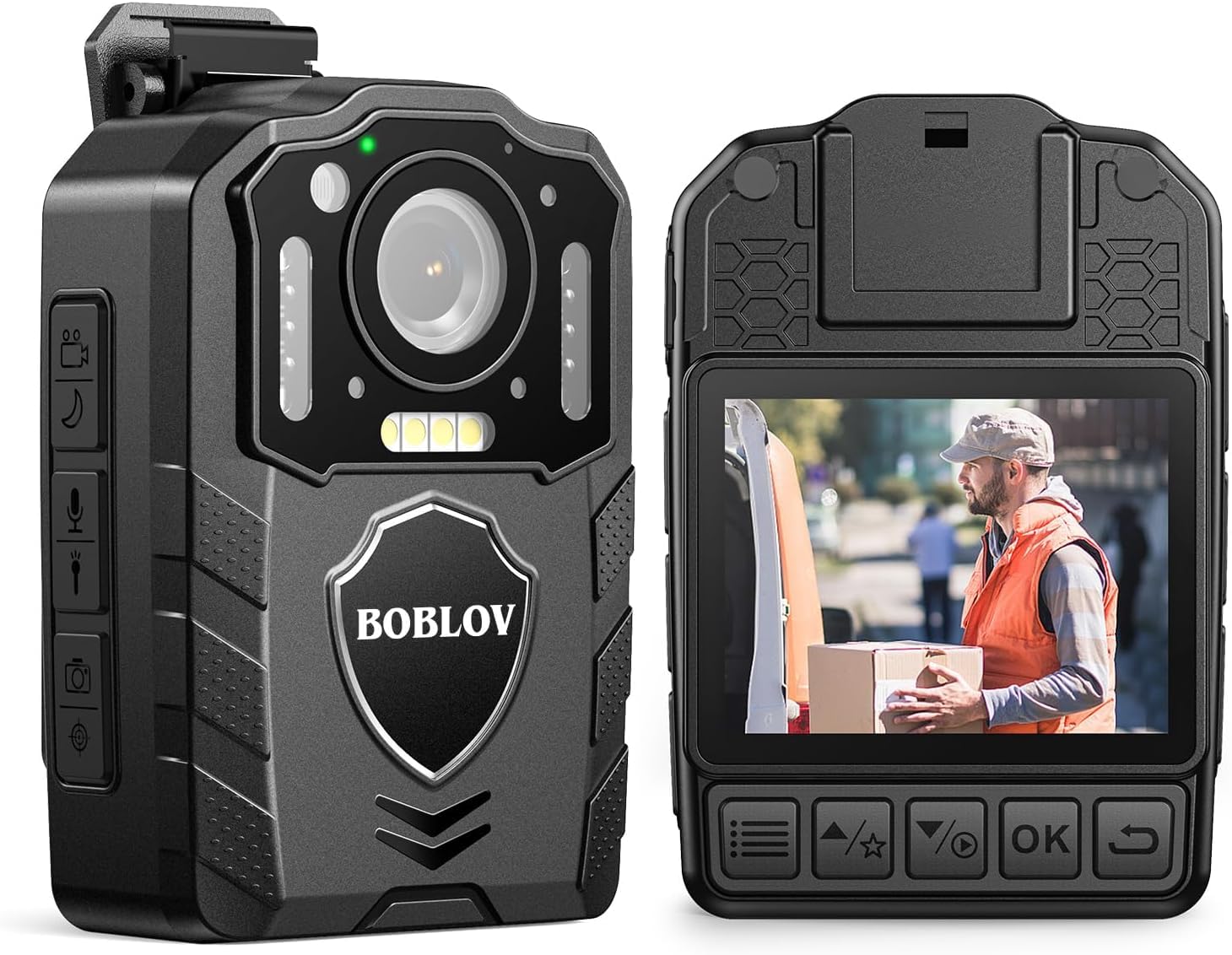 BOBLOV KJ25 1080P Body Camera with Night Vision, 128GB Storage, 13-Hour Video Recording - Ideal for Police, Law Enforcement, Security Guards & Pet Walking (Waterproof & Durable)