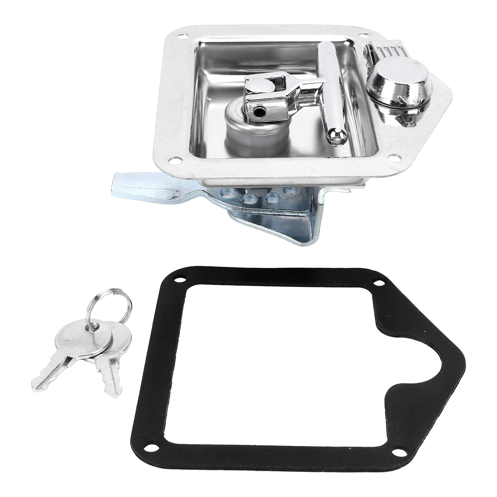 Stainless Steel Foldable T Handle Latch Lock for Toolbox, Trailer & RV Doors - Heavy Duty Security for Trucks, Campers & Storage Containers | Outdoor, Camping & Travel Use