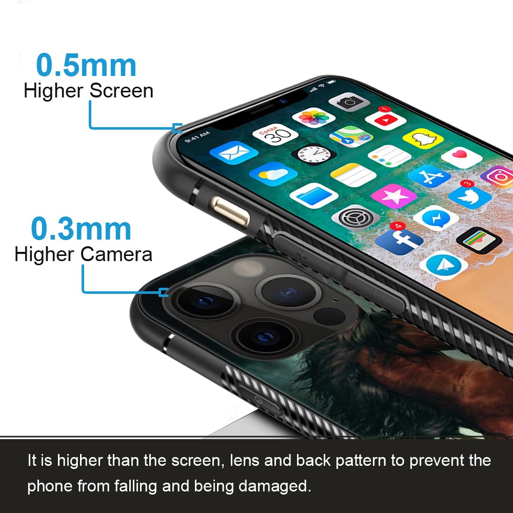Premium iPhone 12 Pro Max Case with Unique Horse Pattern - Shockproof Hard PC Back & Anti-Slip TPU Bumper Protective Cover for Women (6.7 inch) - Perfect for Everyday Use, Work, and Outdoor Activities