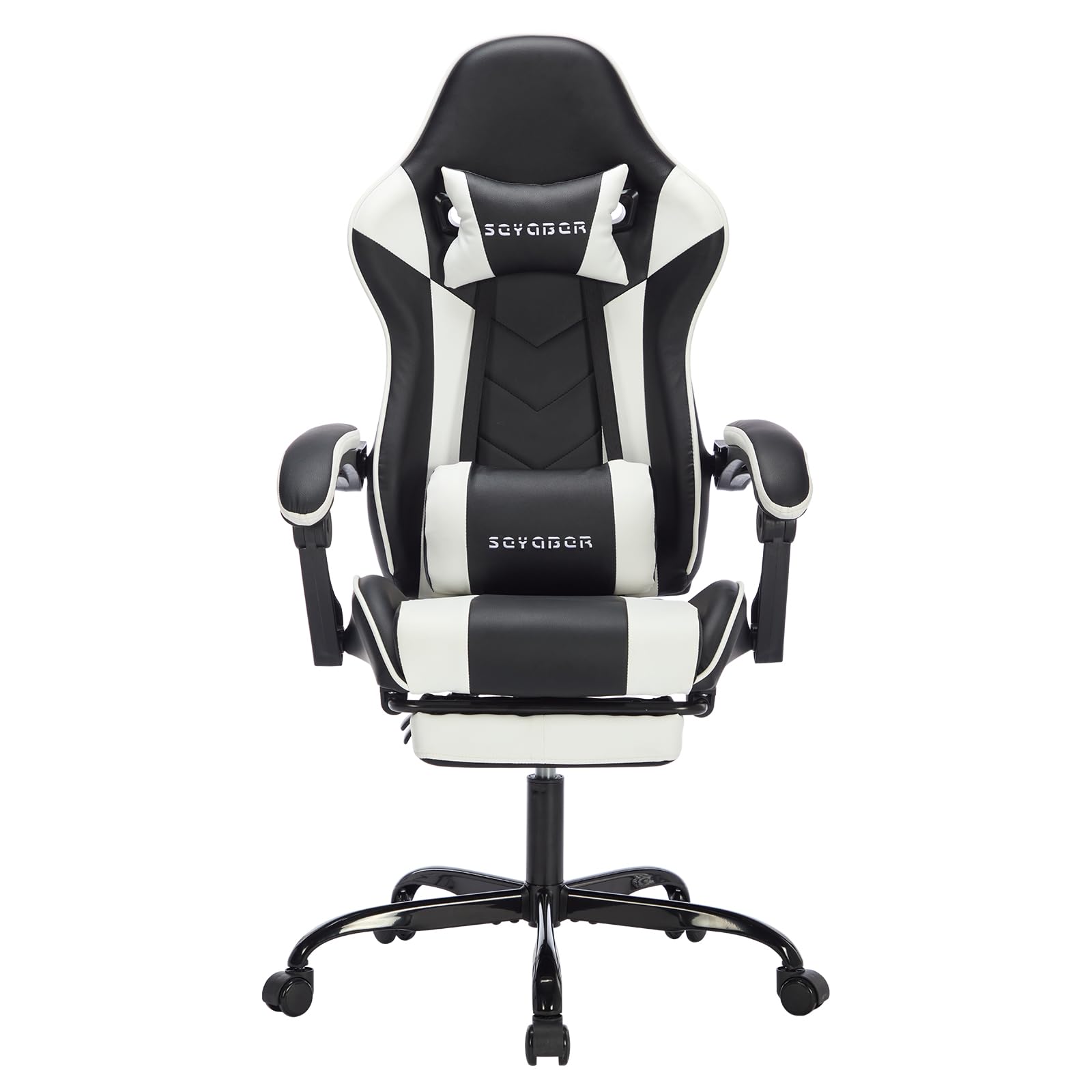 Premium Ergonomic Gaming Chair with Footrest & Massage - Adjustable High Back PU Leather Computer Desk Chair for Adults, Swivel Recliner Office Chair | Perfect for Esports, Streaming, Home Office & Video Gaming Sessions