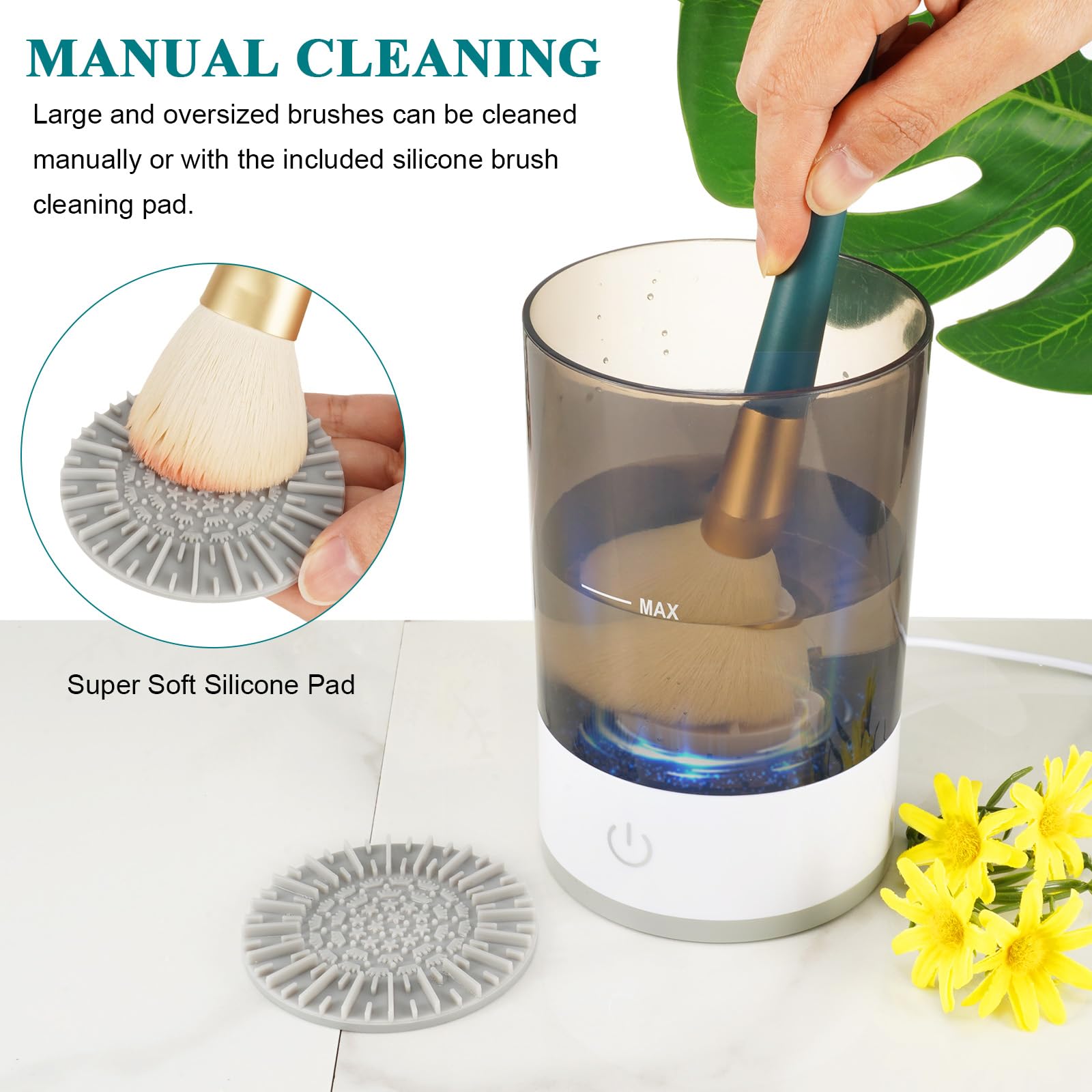 Professional Makeup Brush Cleaner and Dryer Machine - Deep Cleaning & Fast Drying for All Brush Sizes - Essential Beauty Tool for Women & Makeup Artists - Perfect Valentine's Day Gift for Her - Ideal for Home Salon & Professional Makeup Kits