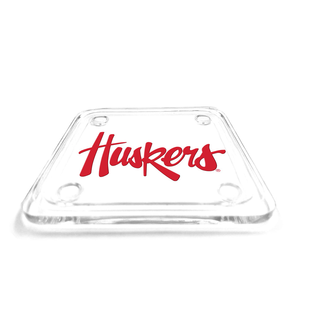 Nebraska Huskers Acrylic Coasters Set of 4 - Durable Drink Coasters for Game Day, Home Bar & Office Decor - NCAA Team Spirit Accessories