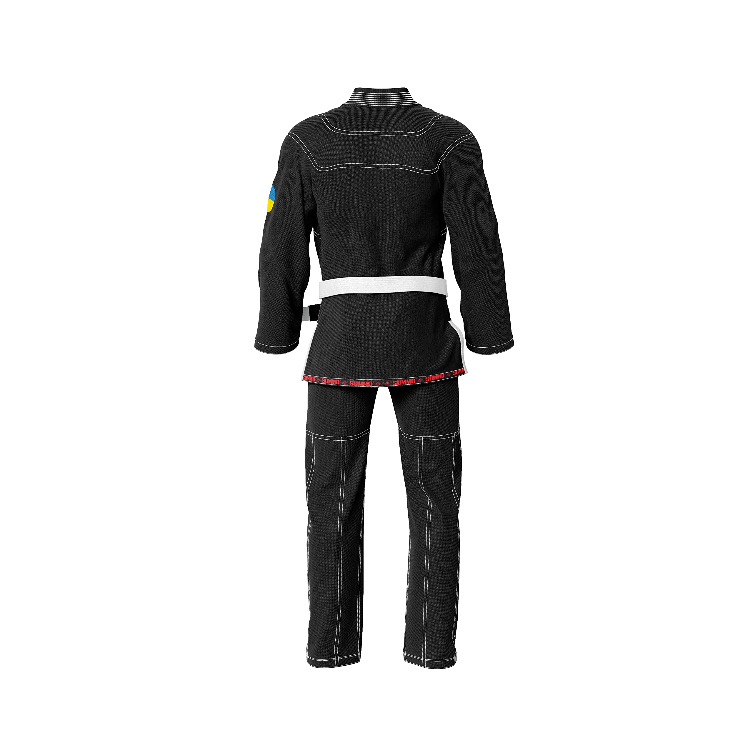 Summo Ukraine Black BJJ Gi - Premium Brazilian Jiu-Jitsu Uniform for MMA Training & Competition | Lightweight & Durable for Grappling, No-Gi & Martial Arts Practice