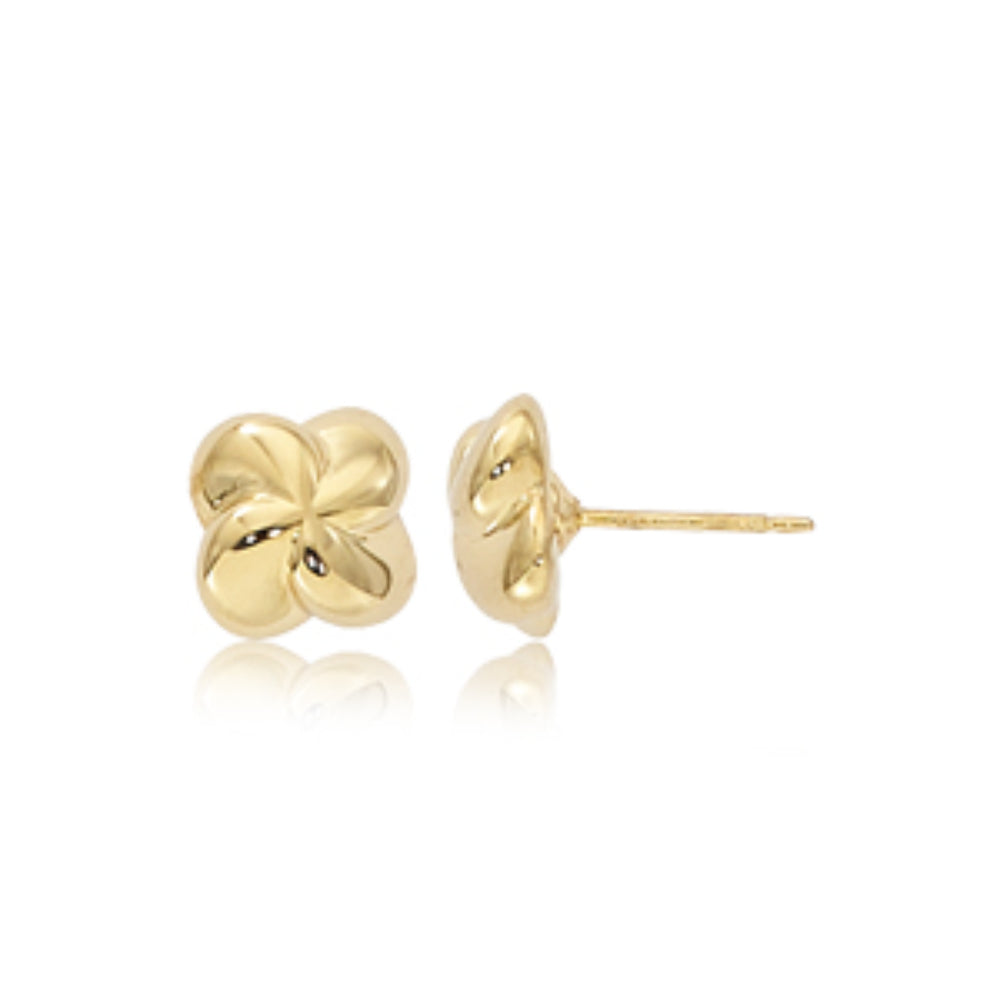 14K Gold Puffed Twist Stud Earrings for Women - Elegant Dainty Minimalist Earrings for Everyday Wear | Perfect Gift for Birthday, Anniversary & Valentine's Day
