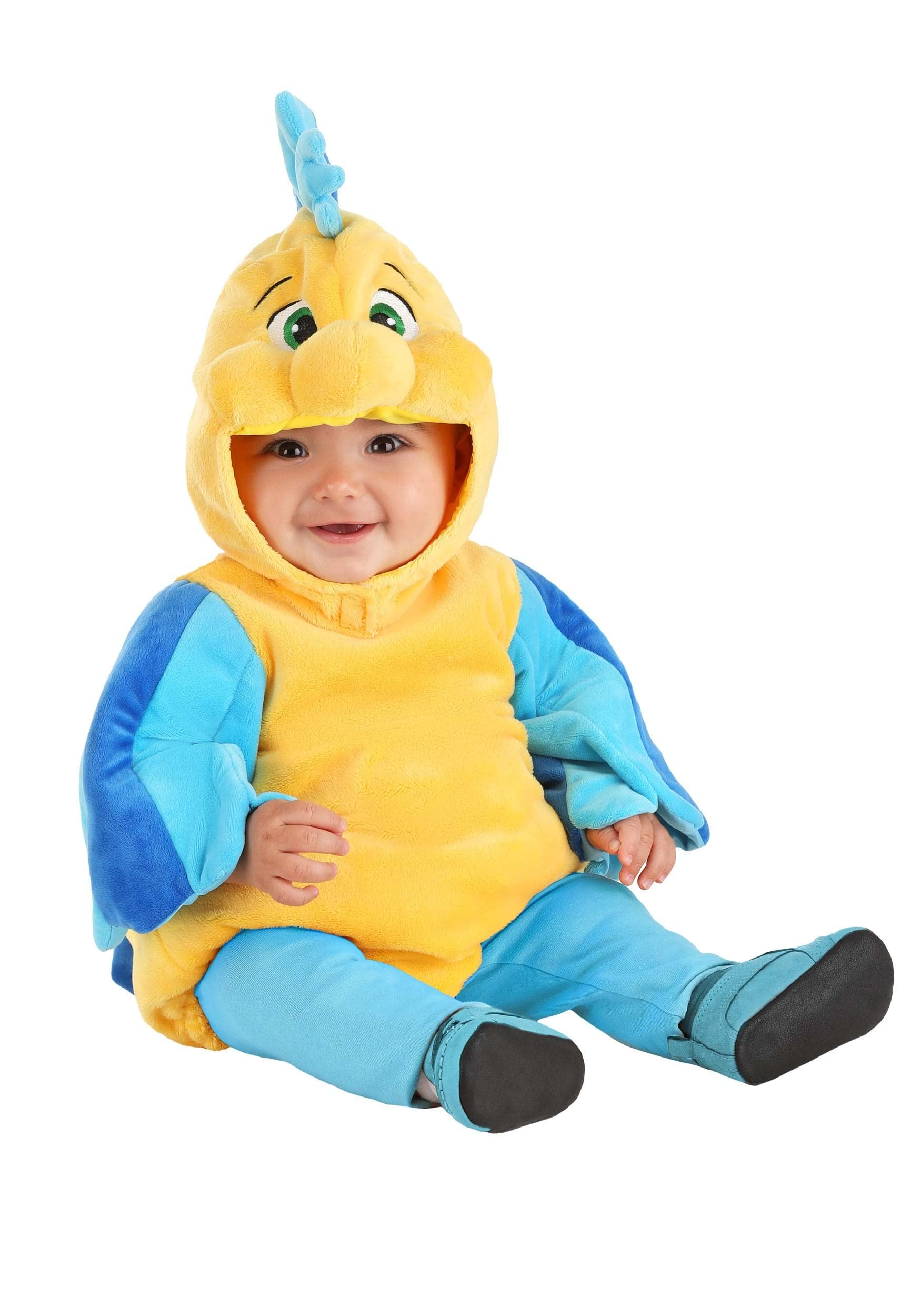 Disney The Little Mermaid Flounder Baby Costume for Halloween, Cosplay, Ocean Beach Theme Party & Dress Up - Perfect for Infants, Toddlers, and Kids Birthday Parties, Character Play, and Underwater Photo Shoots