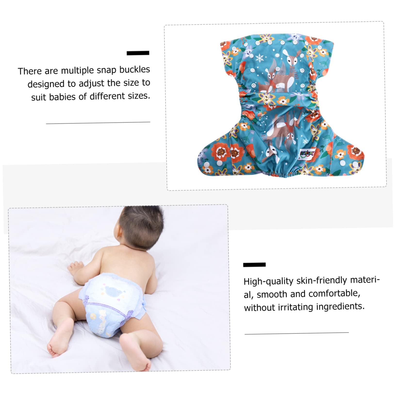 Beatifufu 1pc Baby Diaper Pants - Waterproof & Breathable Training Underwear with Adjustable Snap Closure for Easy Changing - Ideal for Potty Training Toddlers and Overnight Protection