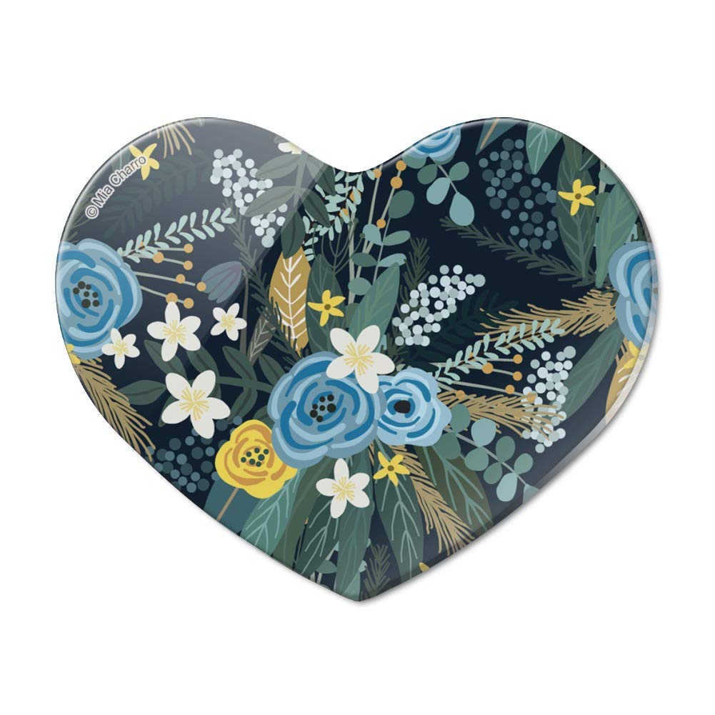May Floral Pattern Heart Acrylic Fridge Magnet - Cute Decorative Refrigerator Magnets for Home, Office & Dorm Room Organization