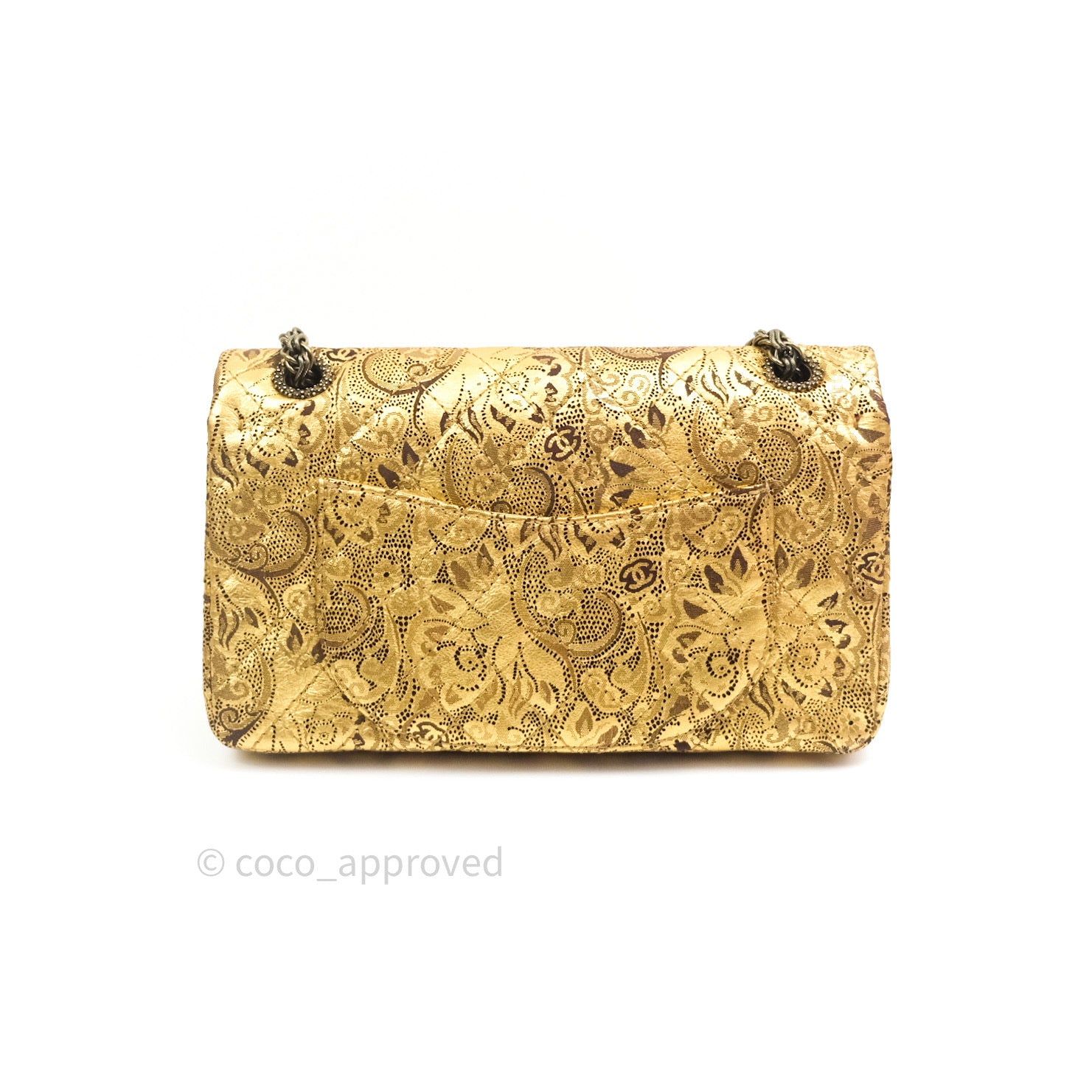 Chanel 2.55 Reissue Paris Moscow Quilted Metallic Hand-Painted Leather Crossbody Bag - Luxury Designer Purse for Women, Perfect for Evening Events & Special Occasions