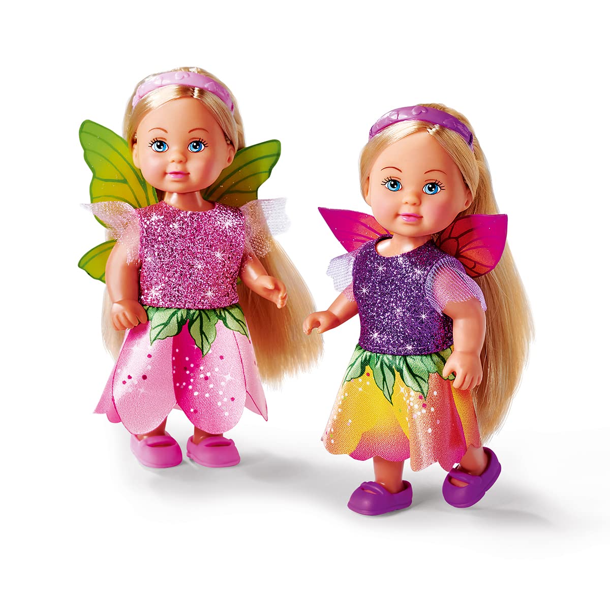 Simba 105733597 Evi Love Flower Fairy Doll - 12cm Tall with Wings & Tiara Hair - Assorted 2 Models (1 Random Delivery) - Perfect for Kids 3+ Years Old - Great for Imaginative Play, Fairy-Themed Parties & Collectible Gift Giving