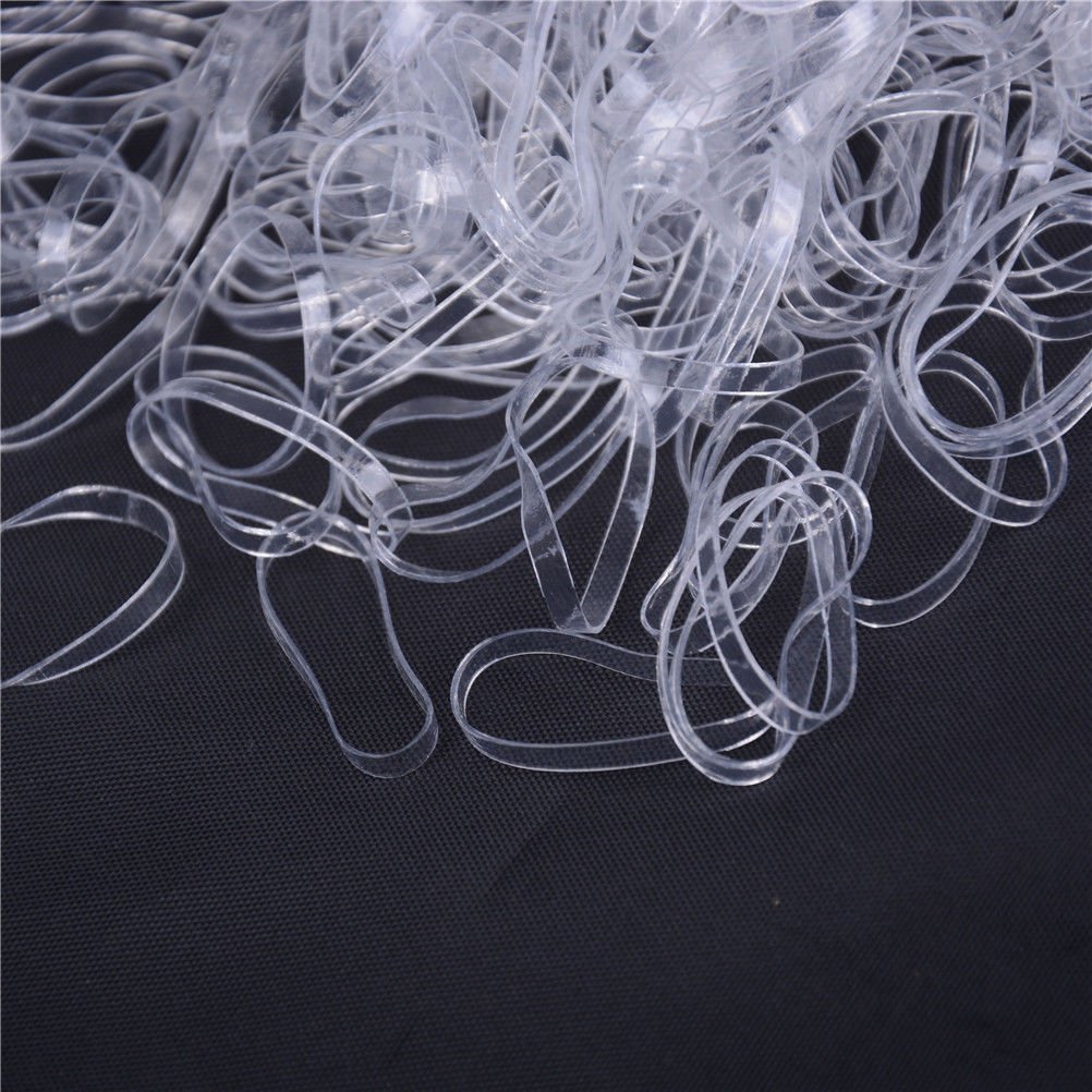 1000 Pieces Clear Hair Elastic Bands - Disposable Hair Ties for Women & Girls | Soft No-Slip Hair Rubber Bands for Ponytails, Braids & Everyday Hairstyles