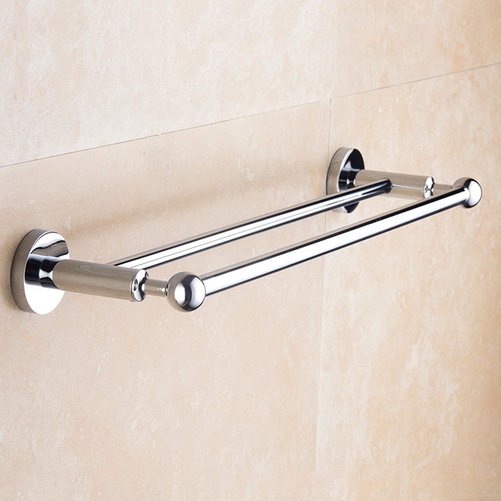 Stainless Steel Wall Mounted Towel Rail - 15 Sizes (30cm-100cm) | SUS304 Brushed Finish Double Towel Bar Holder for Bathroom, Kitchen & Laundry | Durable & Rustproof (80cm) - Perfect for Spa, Gym & Hotel Use