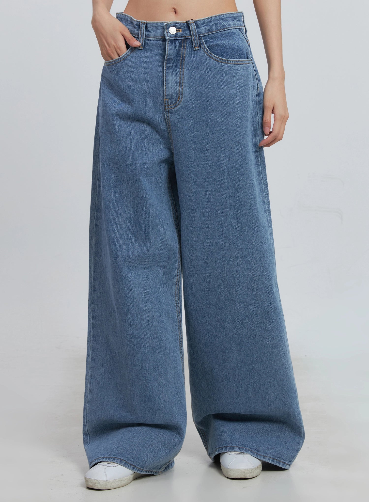 Daniela High Waisted Wide Leg Jeans for Women - Stretchy Comfort Denim Pants - Perfect for Casual Outings, Office Wear & Date Nights