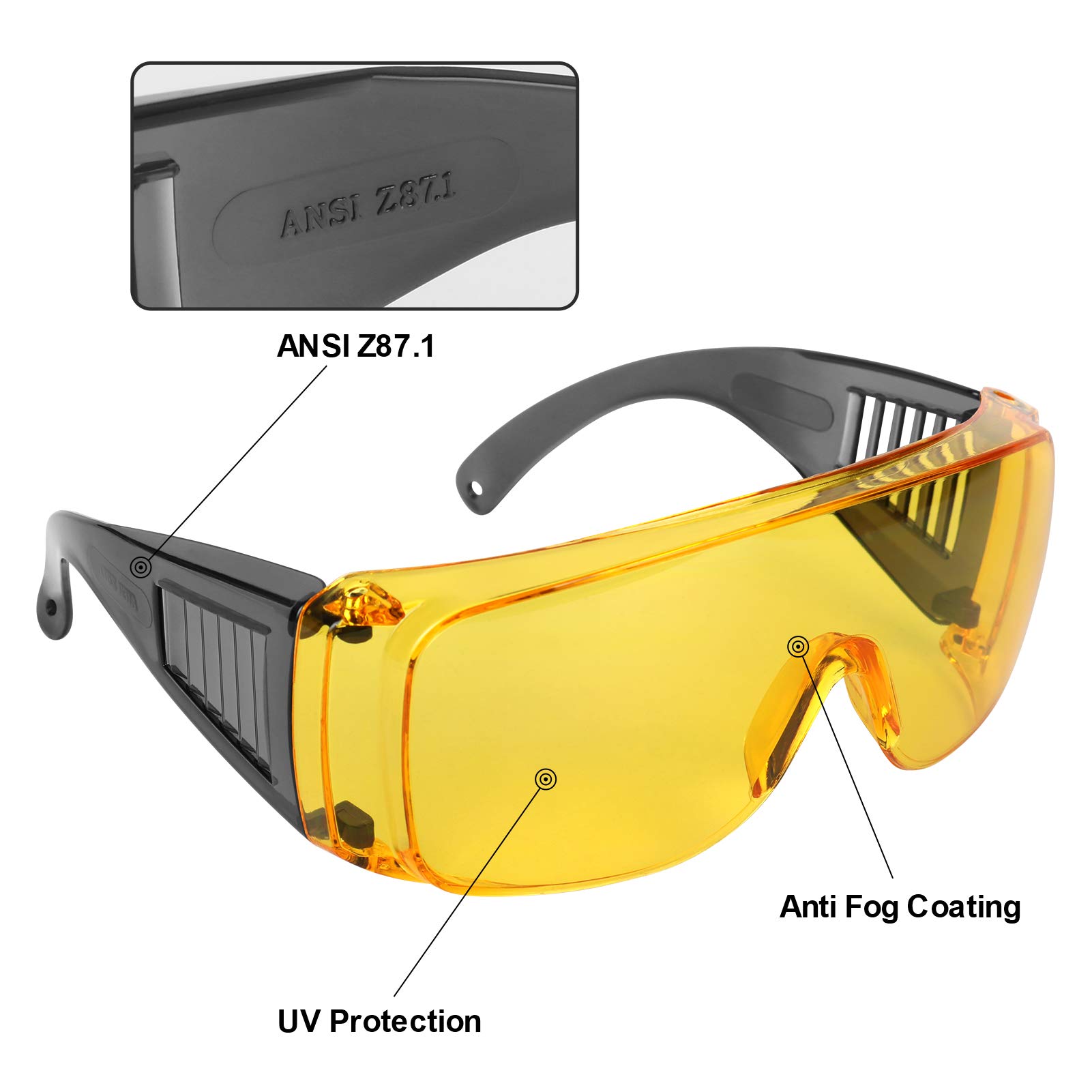 OTG Shooting Glasses - Anti-Fog Safety Glasses for Over Prescription Eyewear | Perfect for Hunting, Shooting Sports & Outdoor Activities