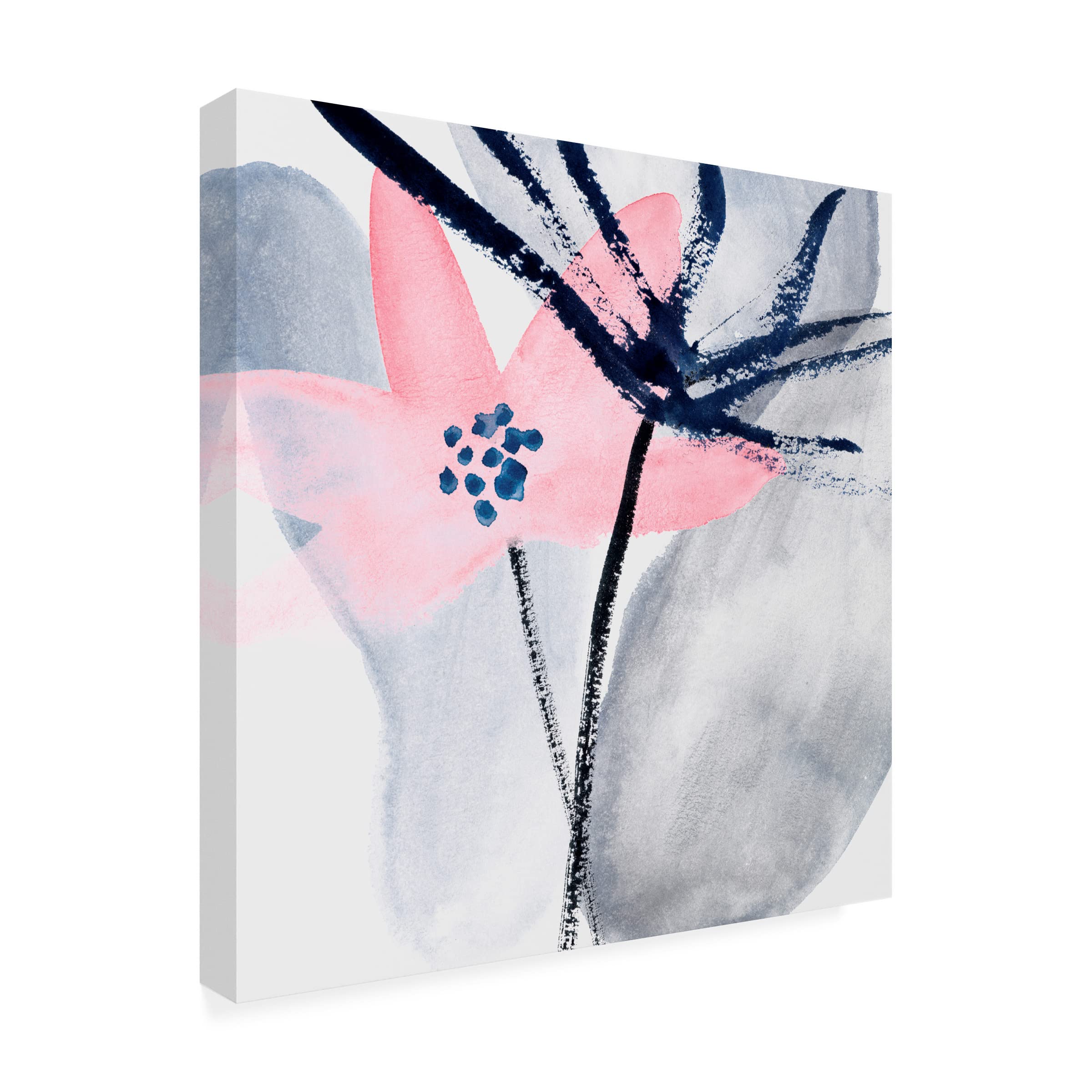 Trademark Fine Art 'Pink Water Lilies II' Canvas Wall Art by Melissa Wang - Elegant Floral Painting for Living Room, Bedroom & Office Decor