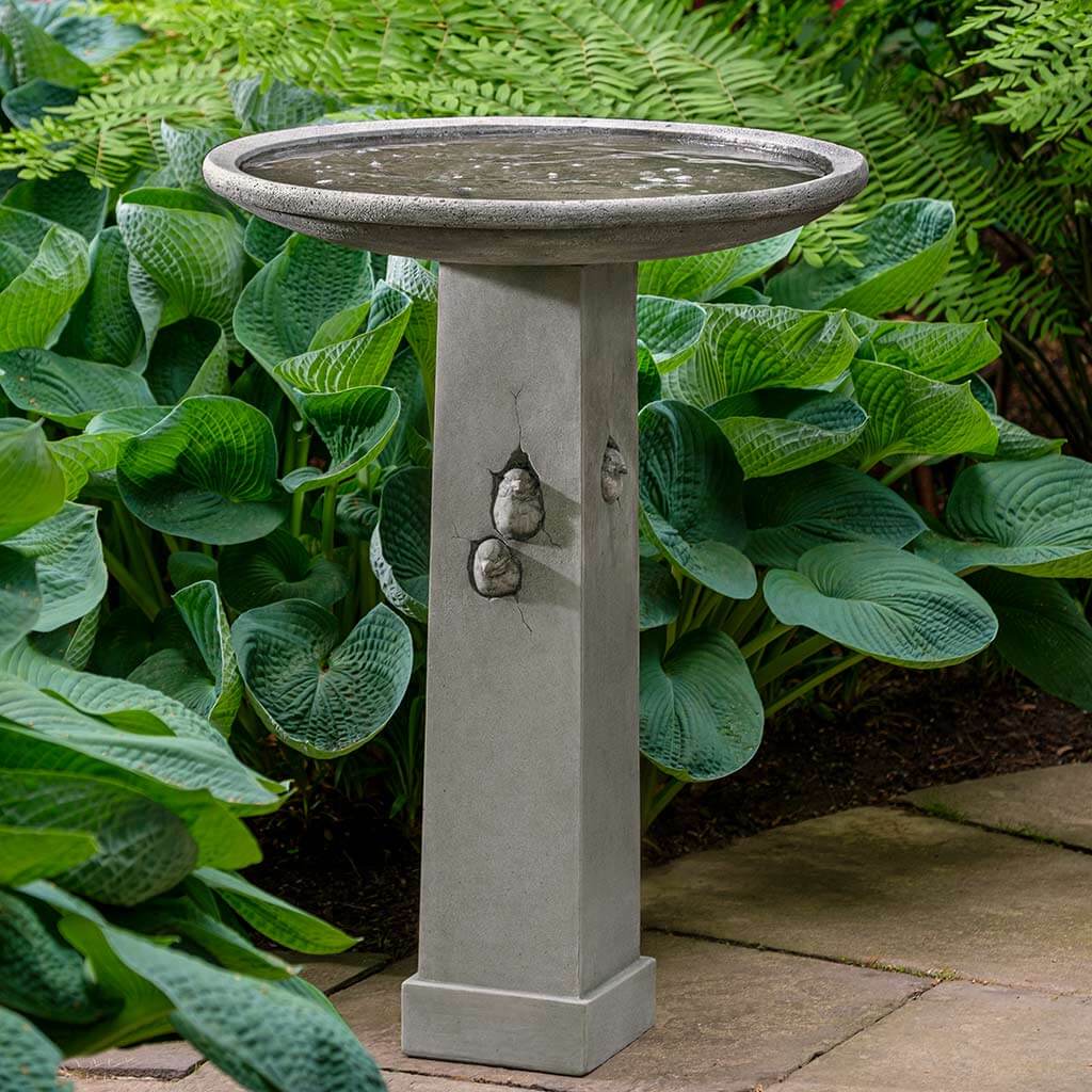 Campania International Decorative Birdhouse & Birdbath Set - Garden Decor for Outdoor Bird Watching & Backyard Landscaping