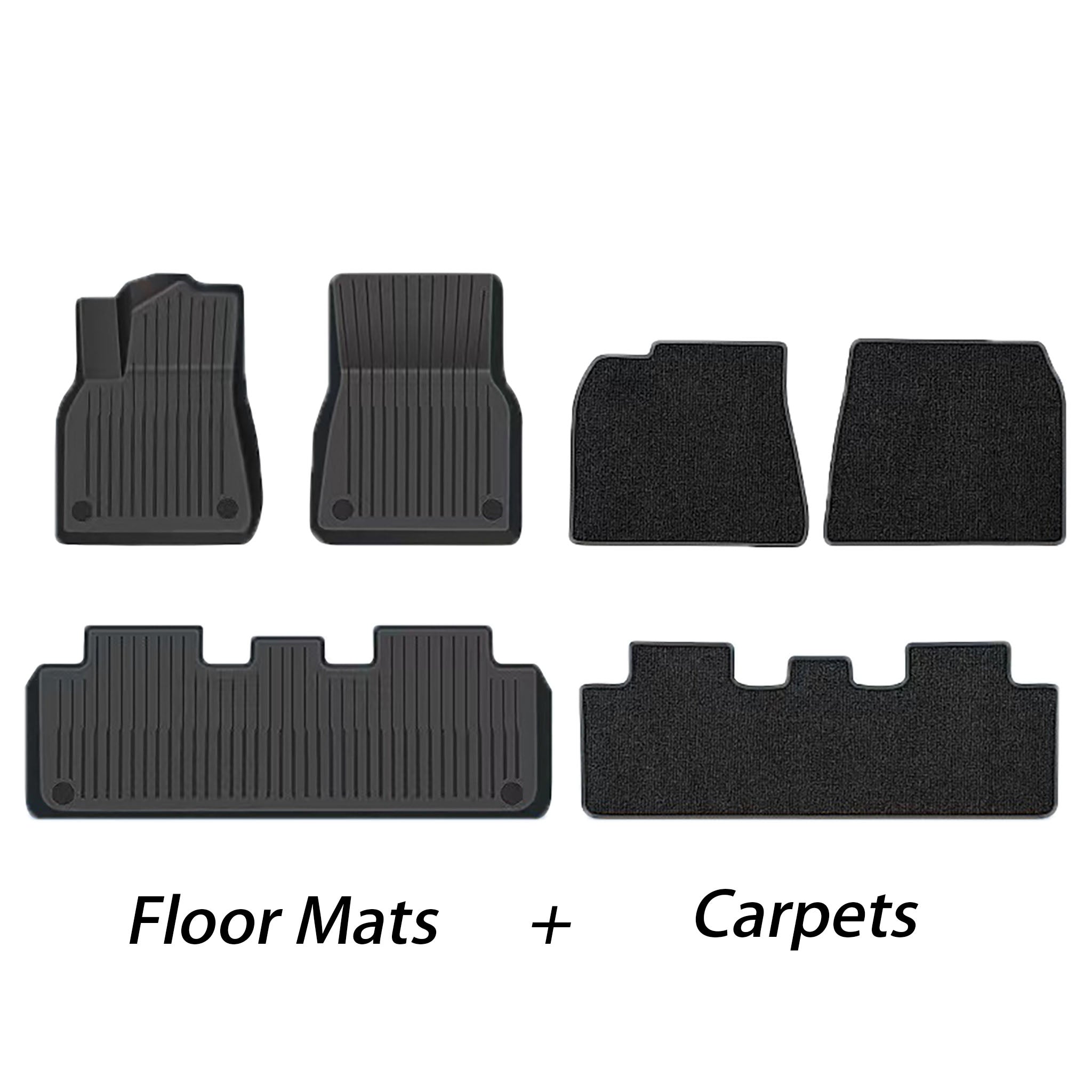 Premium Tesla Model Y All-Weather Floor Mats & Liners Full Set - 9-Piece Complete Coverage (Front, Rear, Trunk) - Heavy Duty Protection for Mud, Snow, Spills - Perfect for Road Trips & Daily Commutes