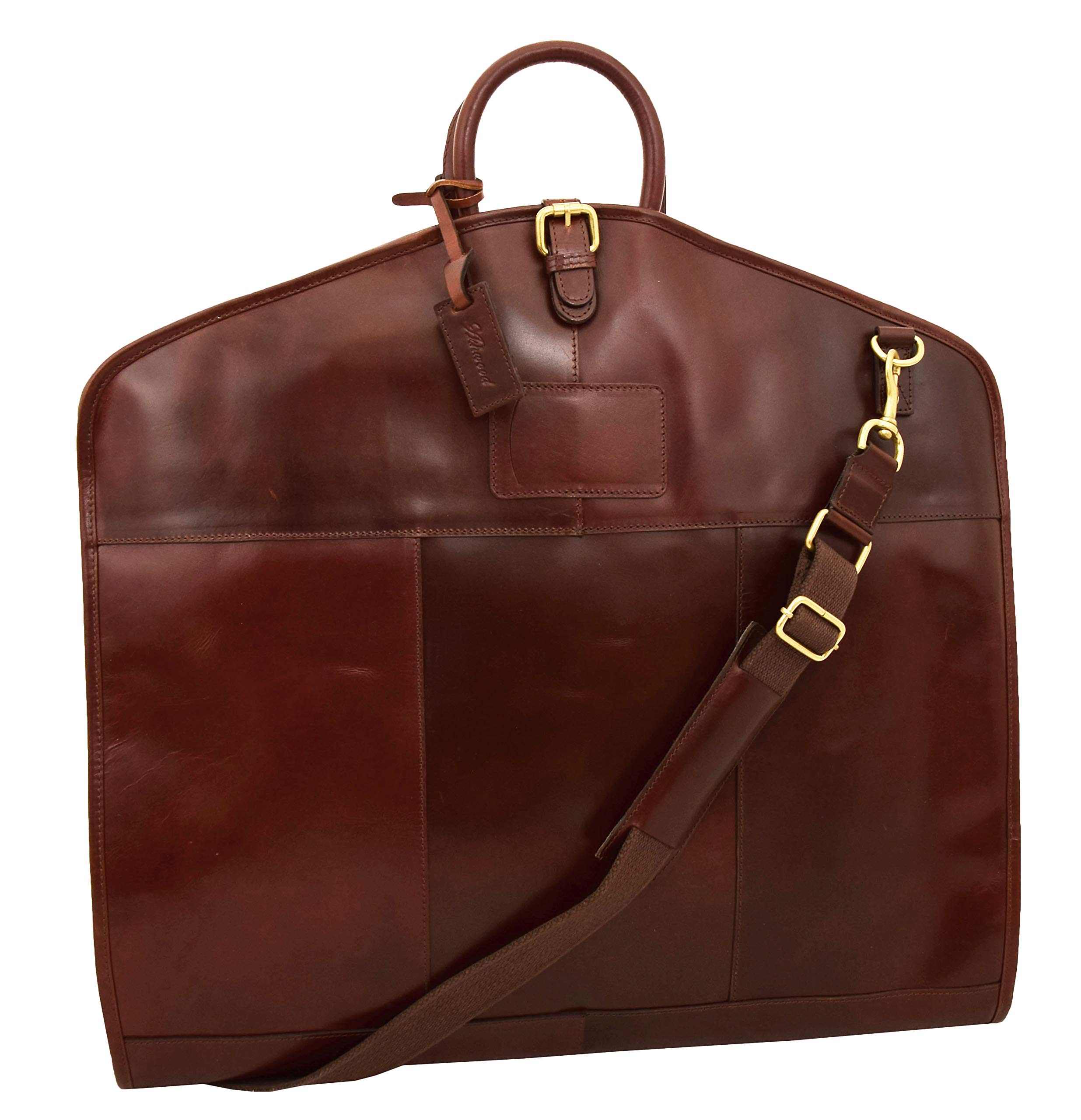 Premium Leather Suit Carrier Bag - Travel Garment Cover for Business & Formal Wear - Durable Dress Suiter Case with Shoulder Strap - Perfect for Air Travel, Weddings & Office Use