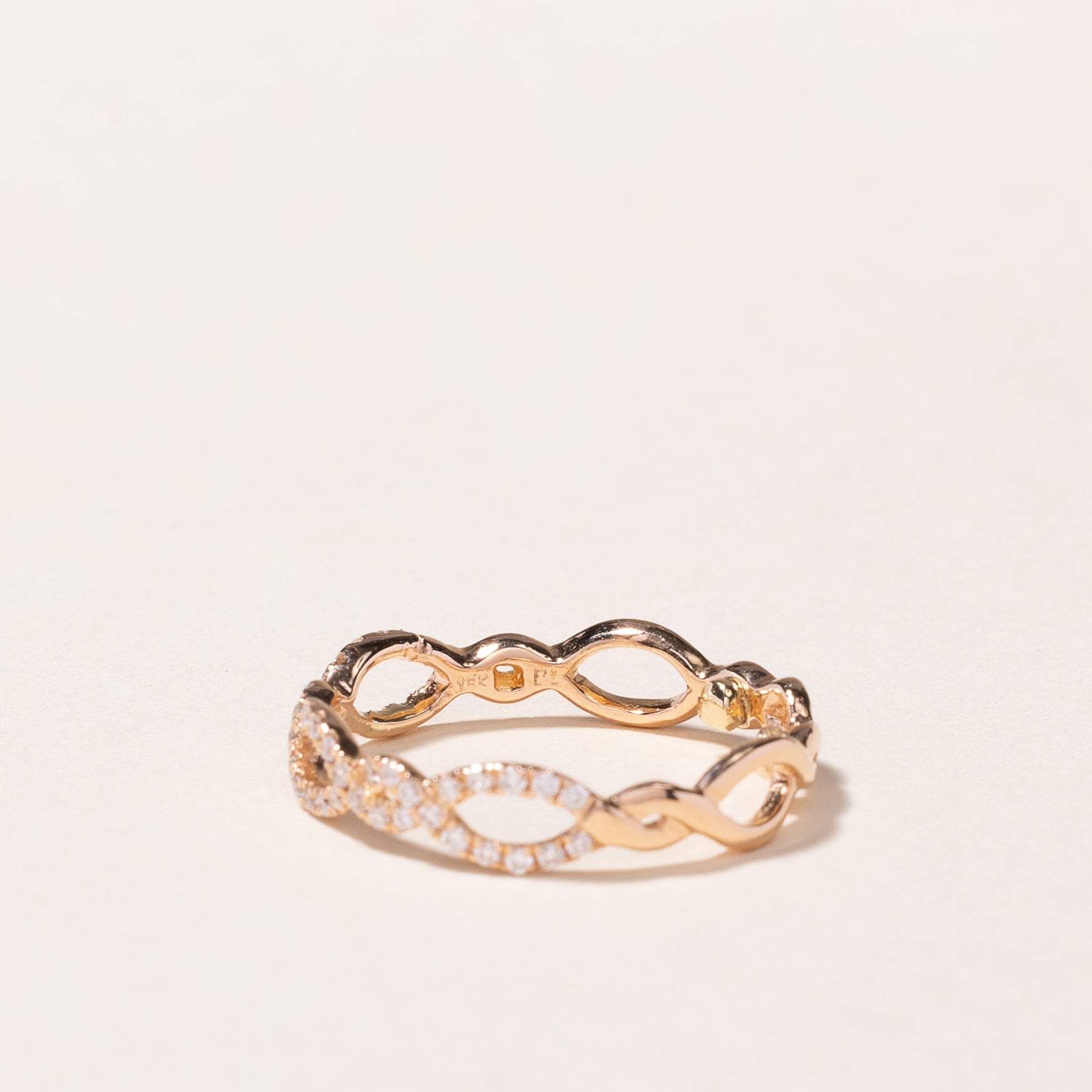 18K Rose Gold Wave Design Diamond Ring - 0.23ctw Natural Diamond Engagement Ring, Size 4 - Perfect for Wedding, Anniversary & Valentine's Day Gifts