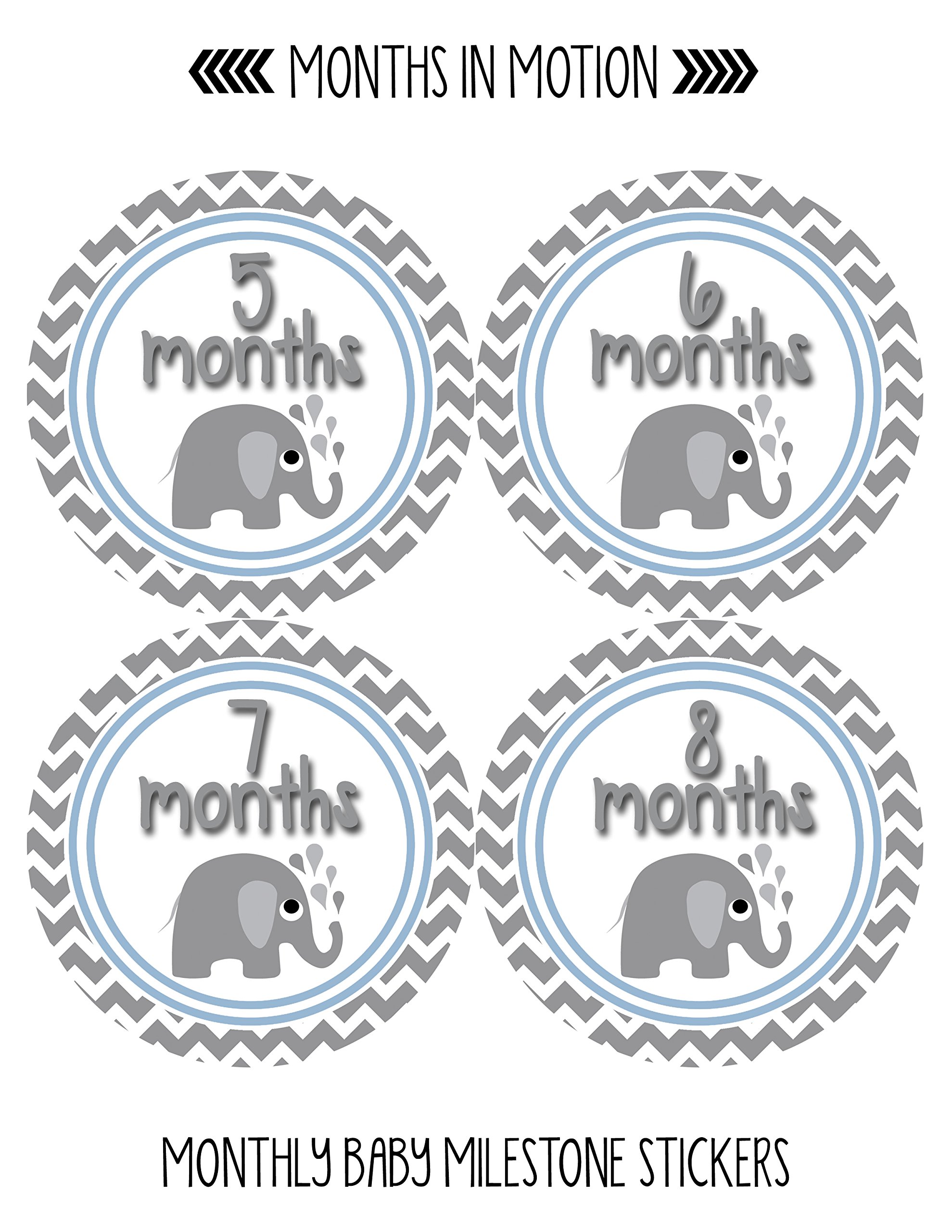 Baby Monthly Milestone Stickers for Newborn Boys - Adhesive Photo Props for First Year Memories - Perfect for Baby Photo Shoots, Scrapbooking & Nursery Decor