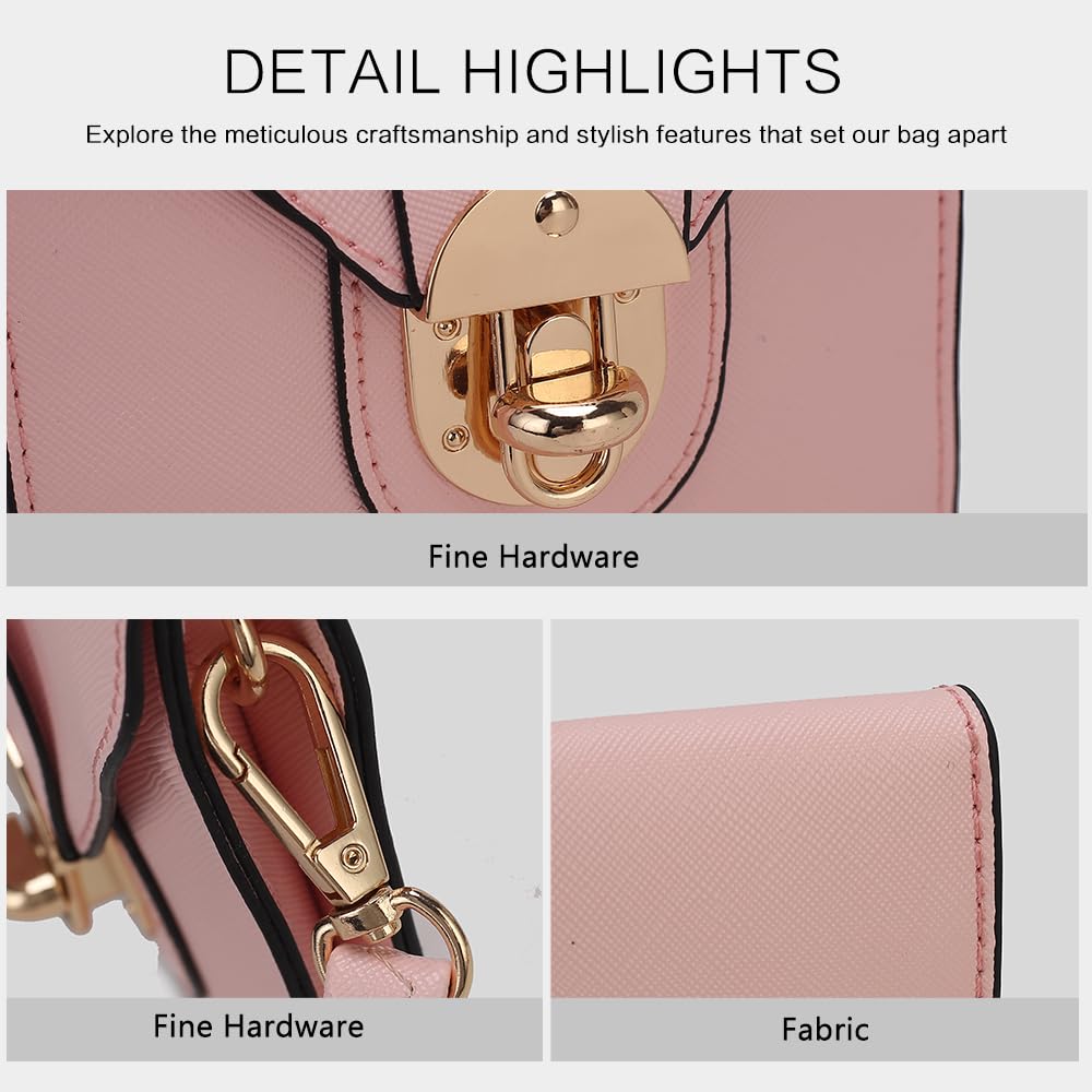 MKF Collection Small Crossbody Cell Phone Bag for Women - Fashion Turn Lock Design, Adjustable Shoulder Strap by Mia K - Perfect for Everyday Use, Travel, Shopping & Outings