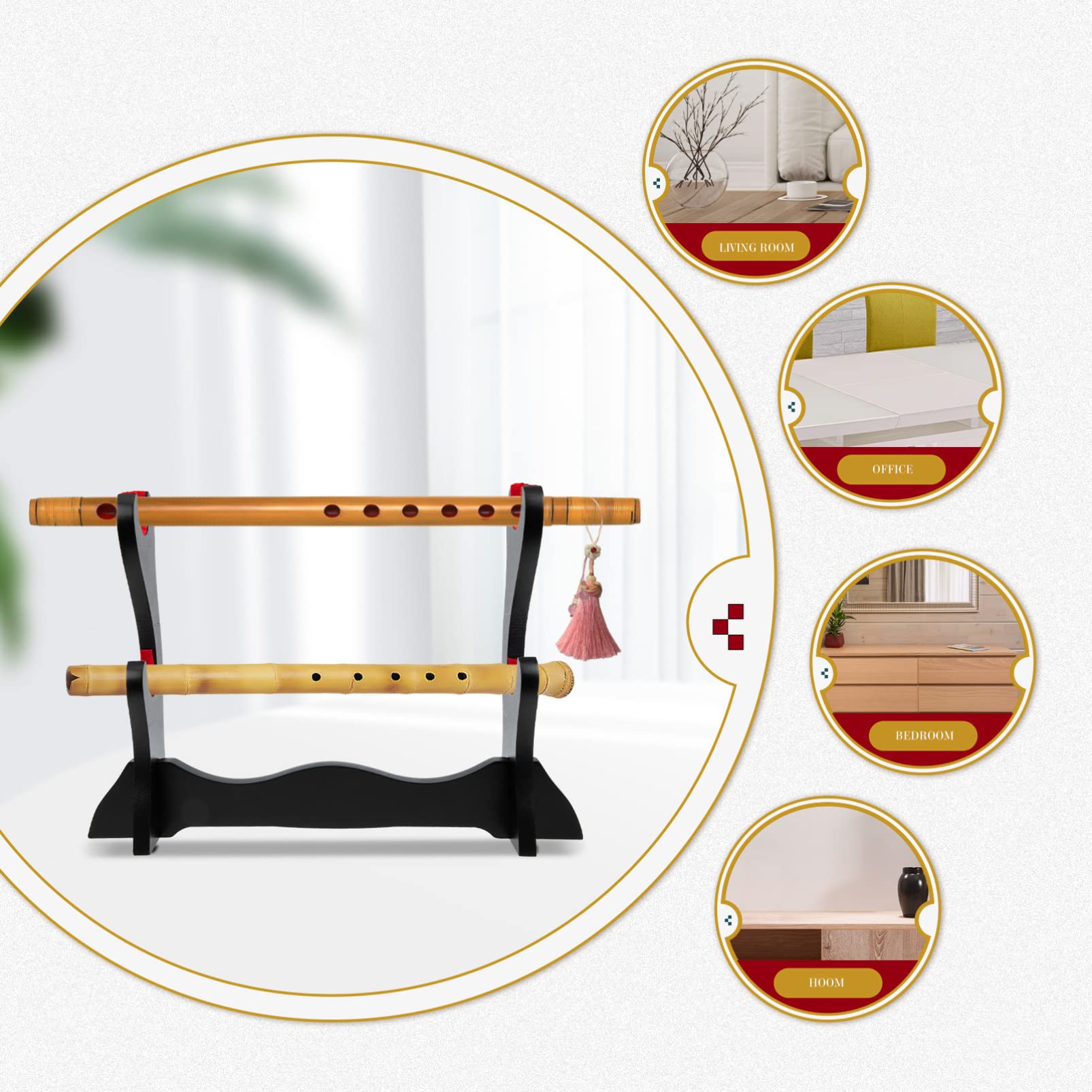 Milisten 2 Pack Wooden Flute Stand - Premium Clarinet & Piccolo Holder with Adjustable Height - Perfect for Music Class, Band Practice & Instrument Display