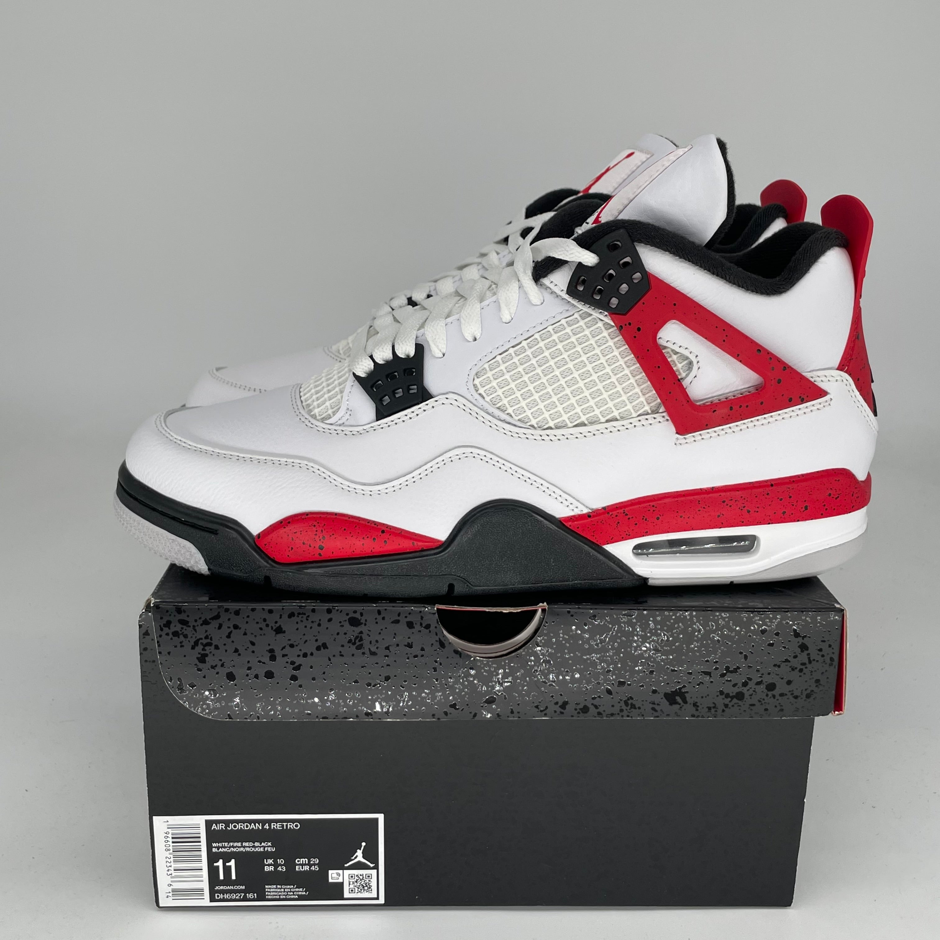 AIR JORDAN 4 Retro Red Cement Men's Basketball Shoes Size 11 - DH6927-161 | Authentic Sneakers for Streetwear, Sports & Casual Outfits
