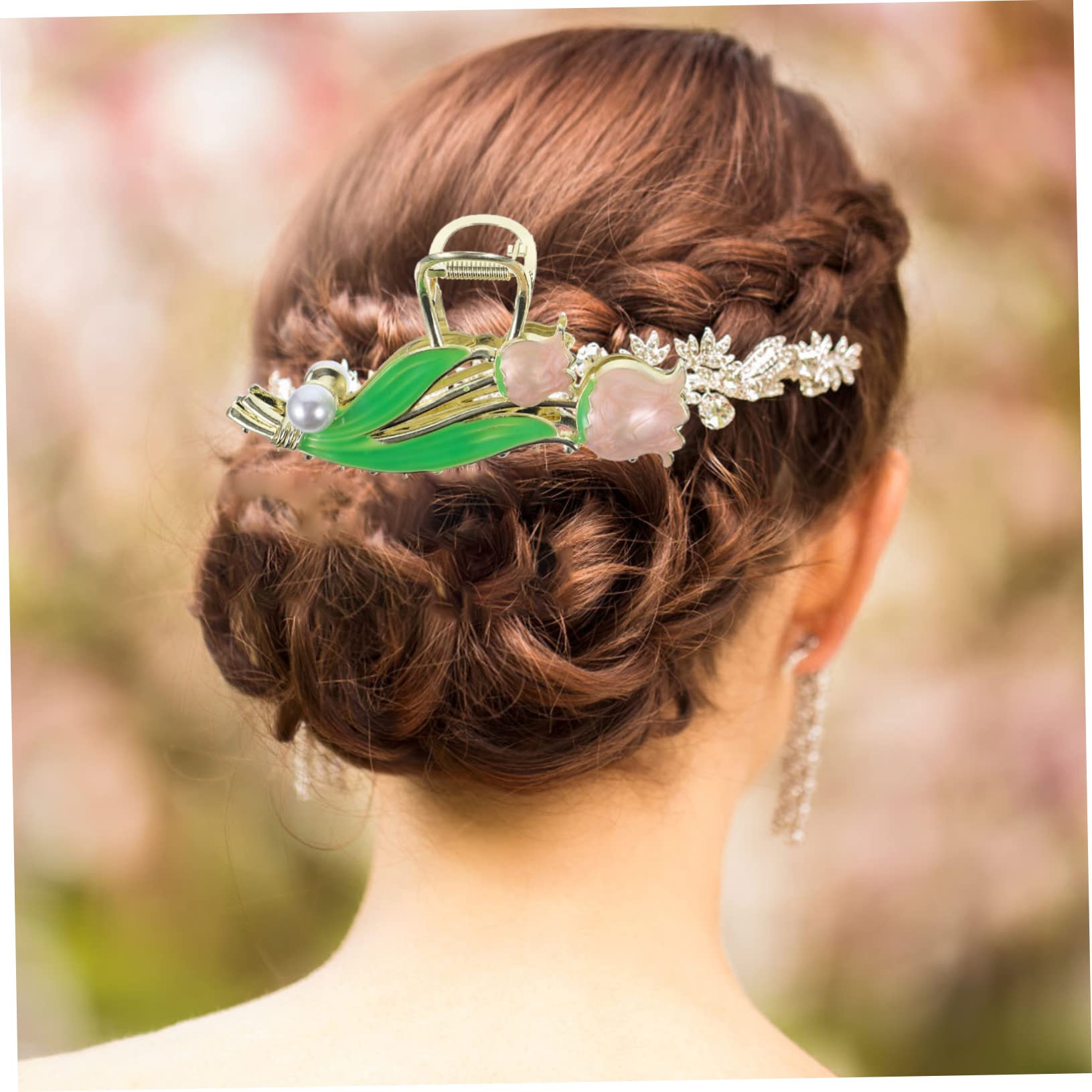 FOMIYES 2-Pack Women's Metal Tulip Flower Hair Claw Clips - Elegant Hair Accessories for Everyday Use, Ponytails, Buns & Updos