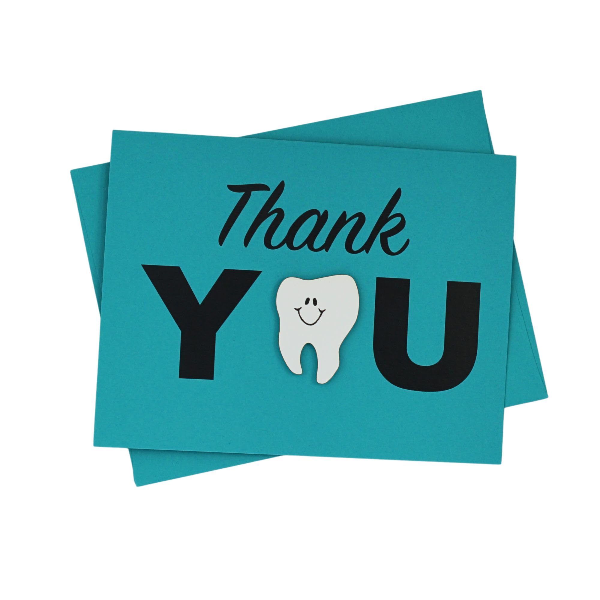 Premium Handmade Dental Thank You Cards - Pack of 10 | Elegant Teal Hygienist Greeting Notecards for Dentists & Dental Offices | Perfect for Patient Appreciation, Staff Recognition & Professional Correspondence