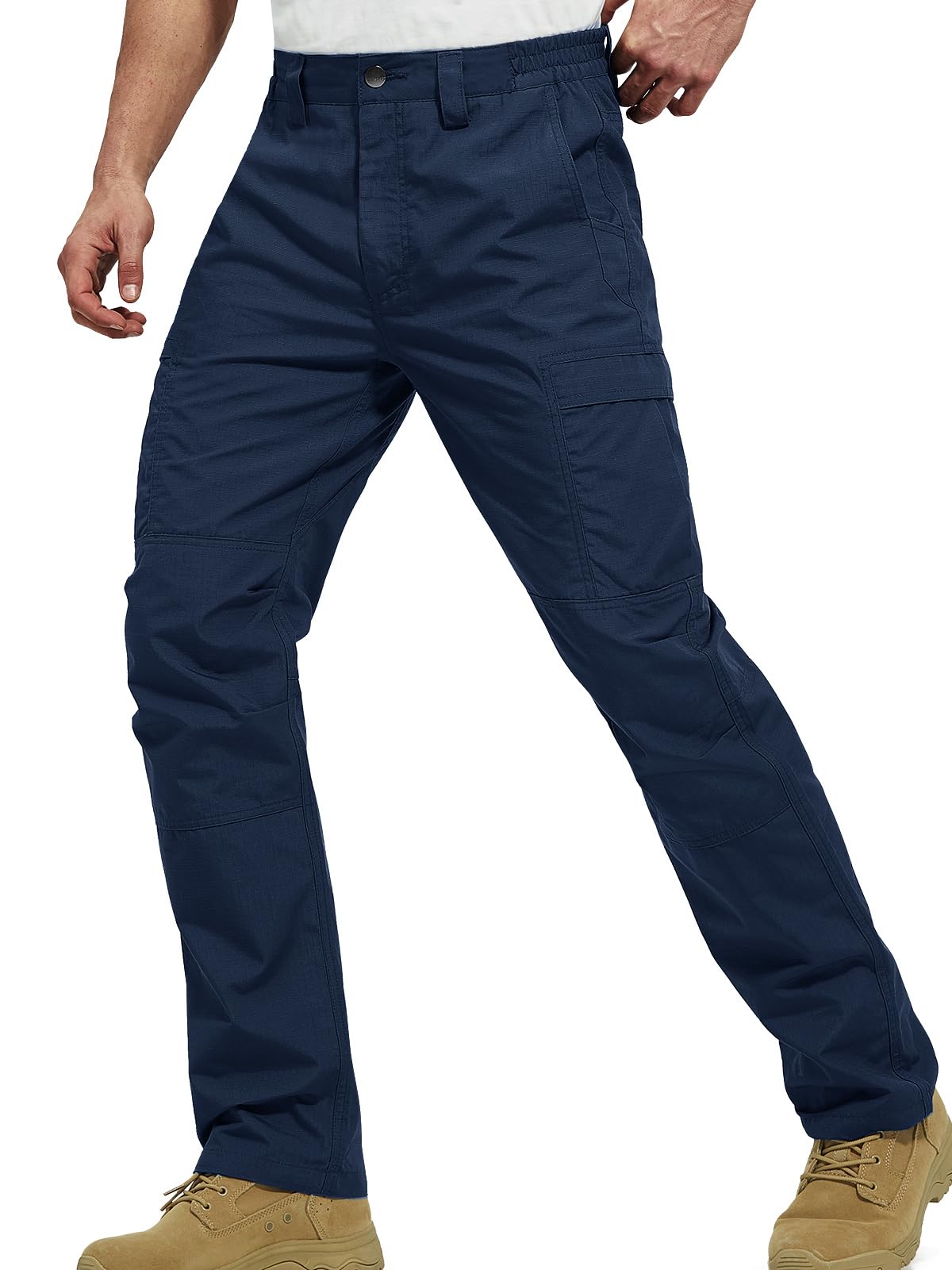 FREE SOLDIER Men's Tactical Cargo Pants - Water Resistant Ripstop Work Pants for Outdoor Hiking, Camping & Military Use - Lightweight Durable Men's Pants for Adventure & Daily Wear