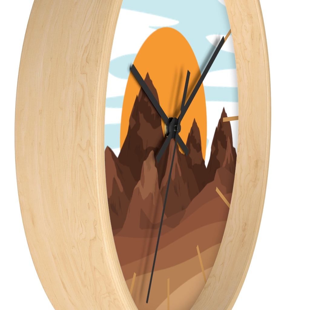 Sunrise Mountain Wall Clock - Large Modern Silent Non-Ticking Battery Operated Wall Decor for Living Room, Bedroom, Office - Perfect for Home, Office & Gift Giving