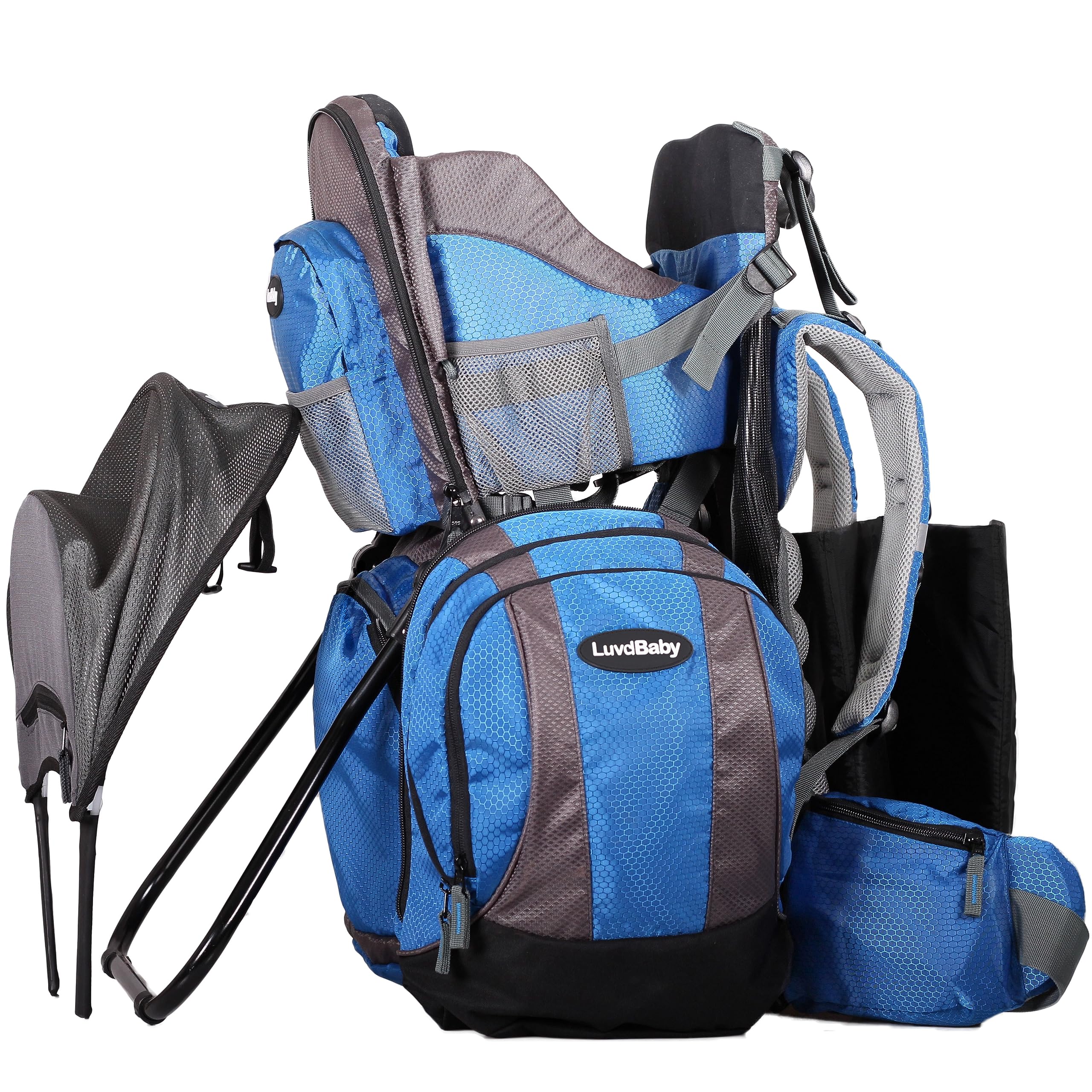2-in-1 Baby Backpack Carrier - Ergonomic Toddler Hiking Backpack with Removable Diaper Bag, Insulated Pocket & Sun/Rain Hood | Perfect for Outdoor Adventures, Travel & Daily Walks