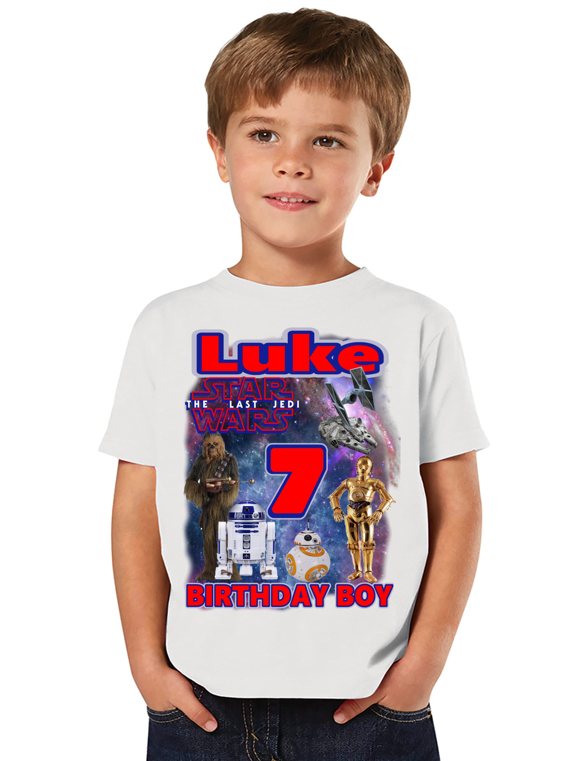 Personalized Birthday Shirt for Boys - Custom Name & Age Printed Family Matching Outfits | Birthday Party, Family Reunion & Photo Shoot Outfits
