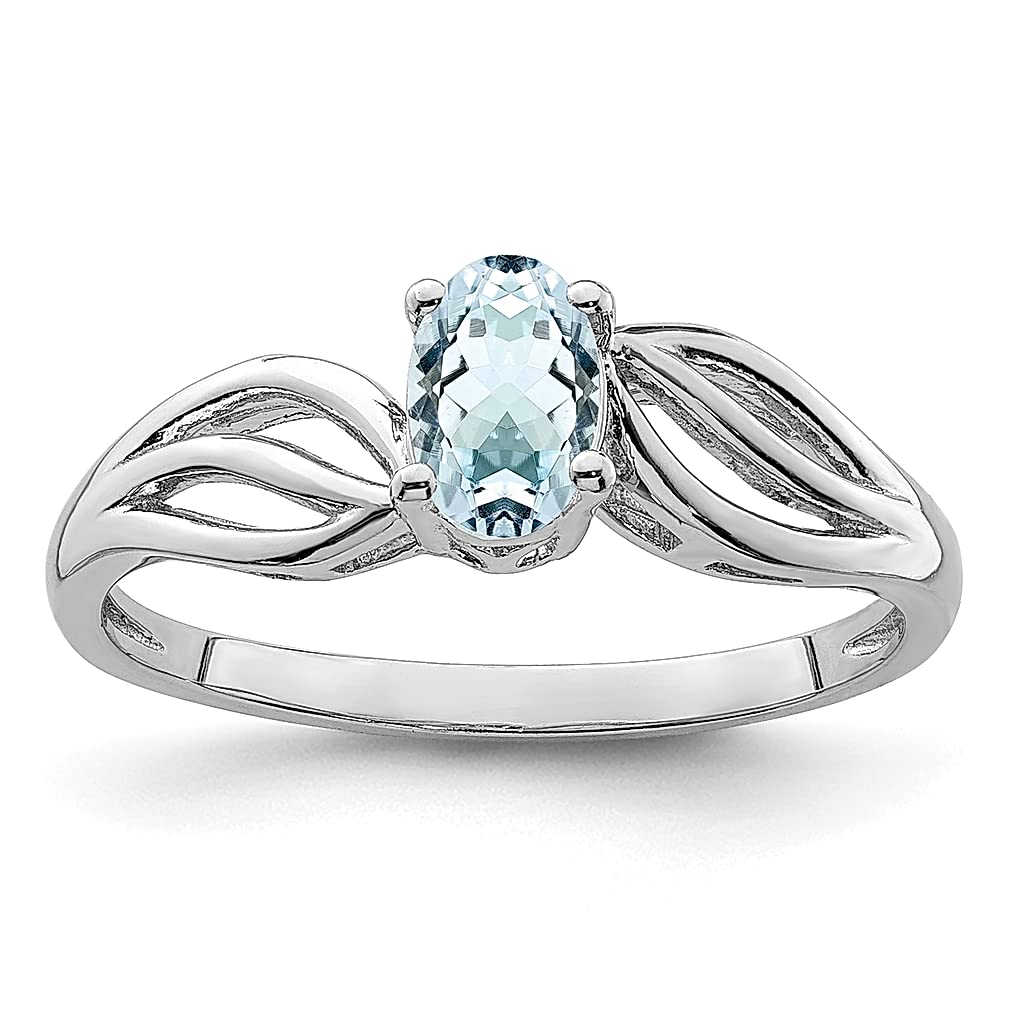 925 Sterling Silver Aquamarine Ring - March Birthstone Jewelry for Women | Elegant Gemstone Gift for Her | Perfect for Anniversaries, Birthdays & Special Occasions