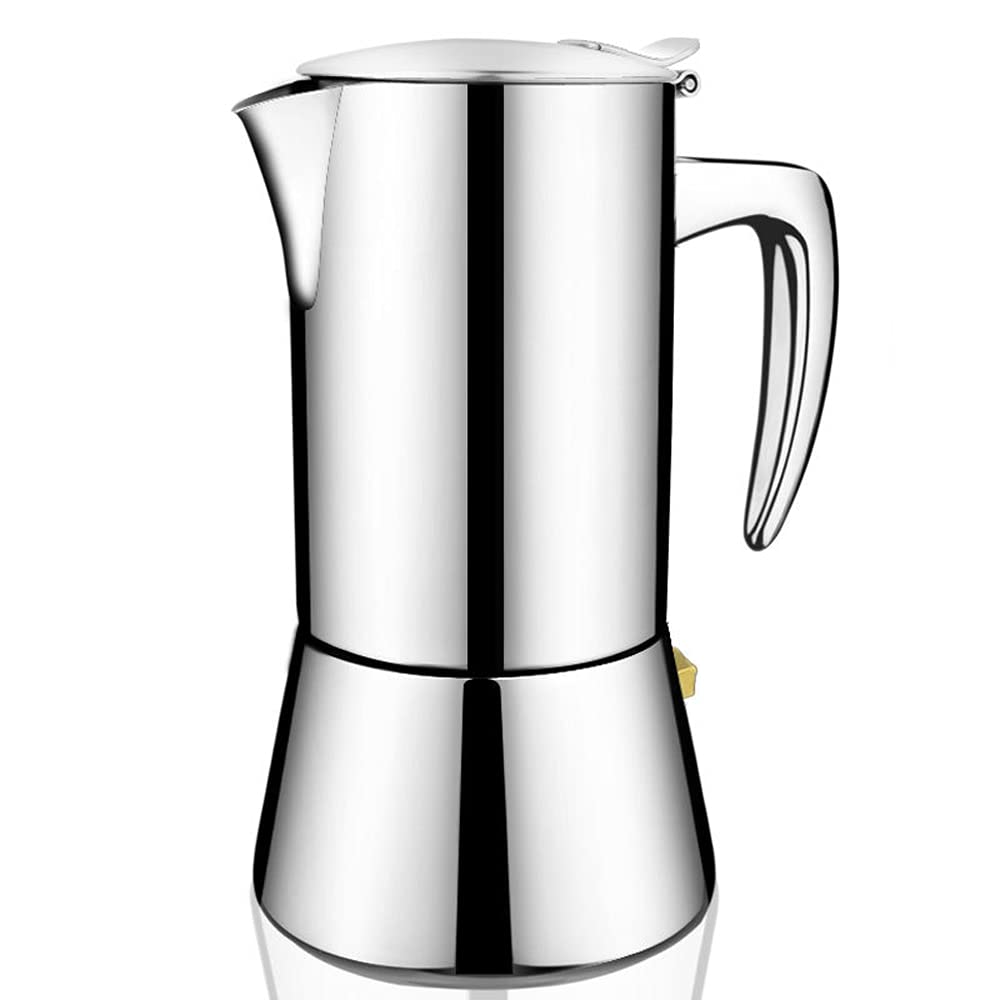 MXBAOHENG 6 Cup Stovetop Espresso Maker - Stainless Steel Moka Pot for Perfect Italian Coffee - Ideal for Home, Office & Camping Use
