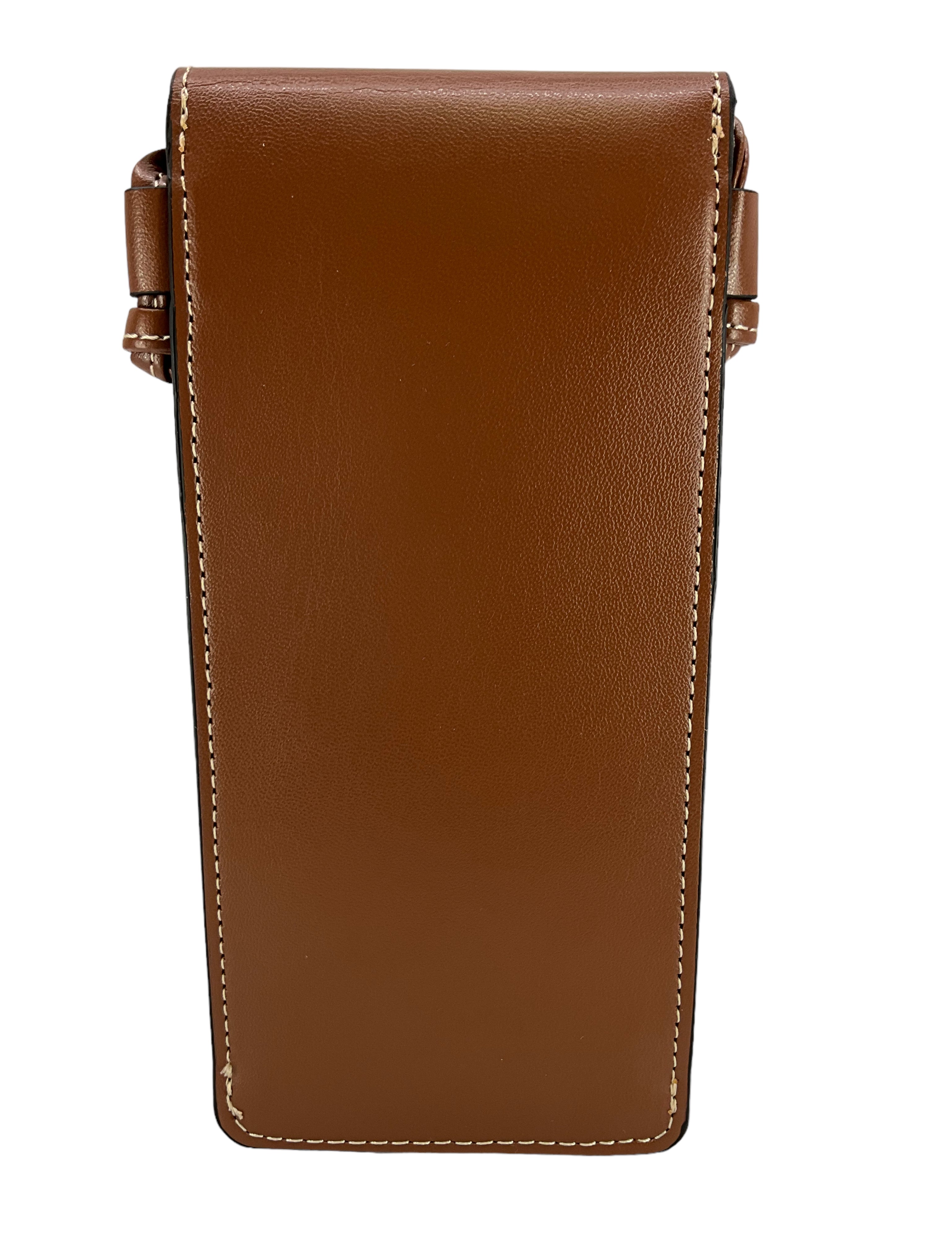 CELINE Grained Calfskin Phone Pouch With Flap - Luxury Crossbody Bag for iPhone 15/14/13 Pro Max, Perfect for Travel, Shopping & Everyday Use