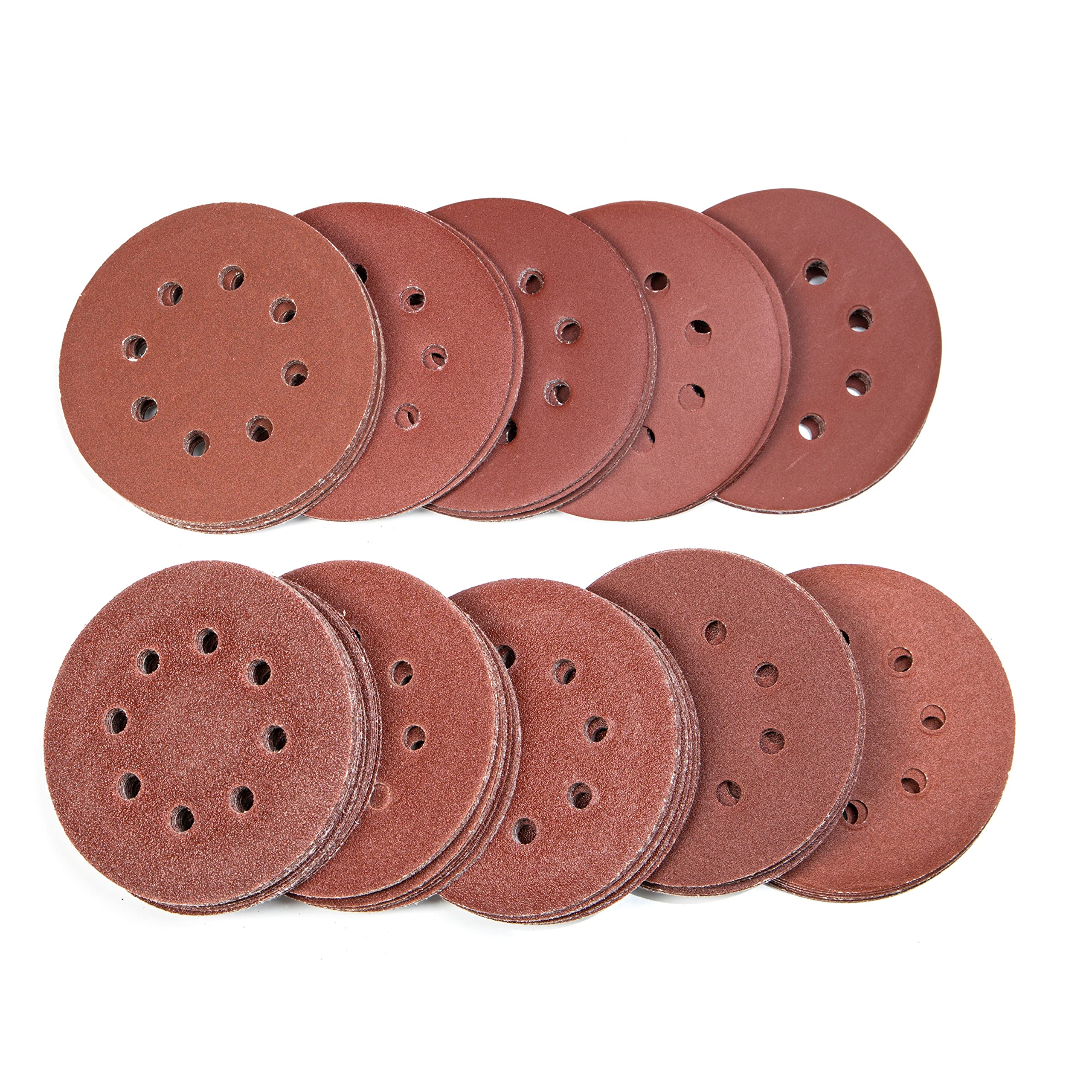 NEIKO 11271A 150-Piece 5-Inch Hook and Loop Sanding Discs for Orbital Sander | 60-600 Grit Aluminum Oxide Sandpaper Pads | Woodworking, Metal Polishing & DIY Home Improvement Projects