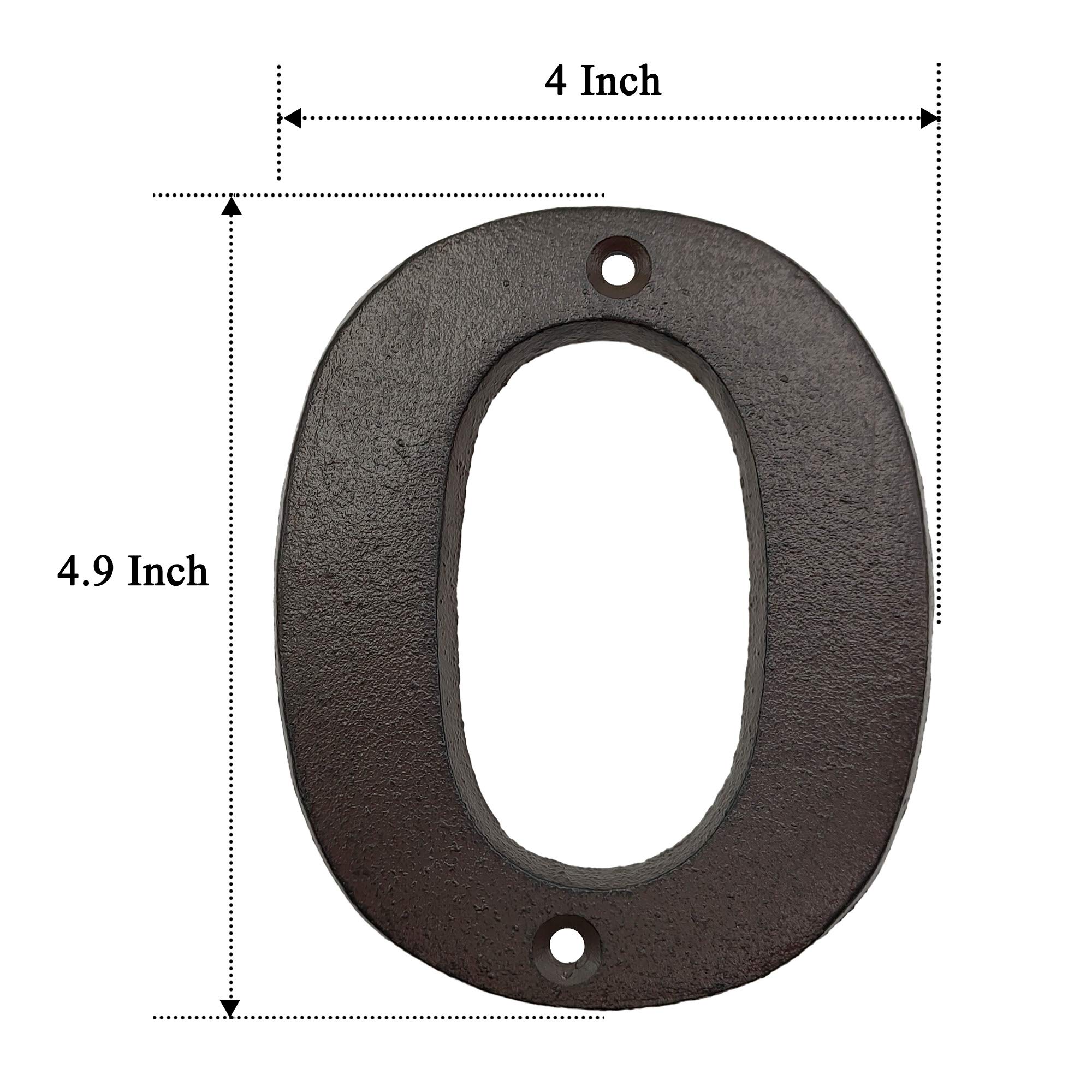 4.9 Inch Large Outdoor House Numbers - Durable Weatherproof Address Plaques for Mailbox, Front Door & Yard - Perfect for Home, Business & Apartment Identification (Number 0)
