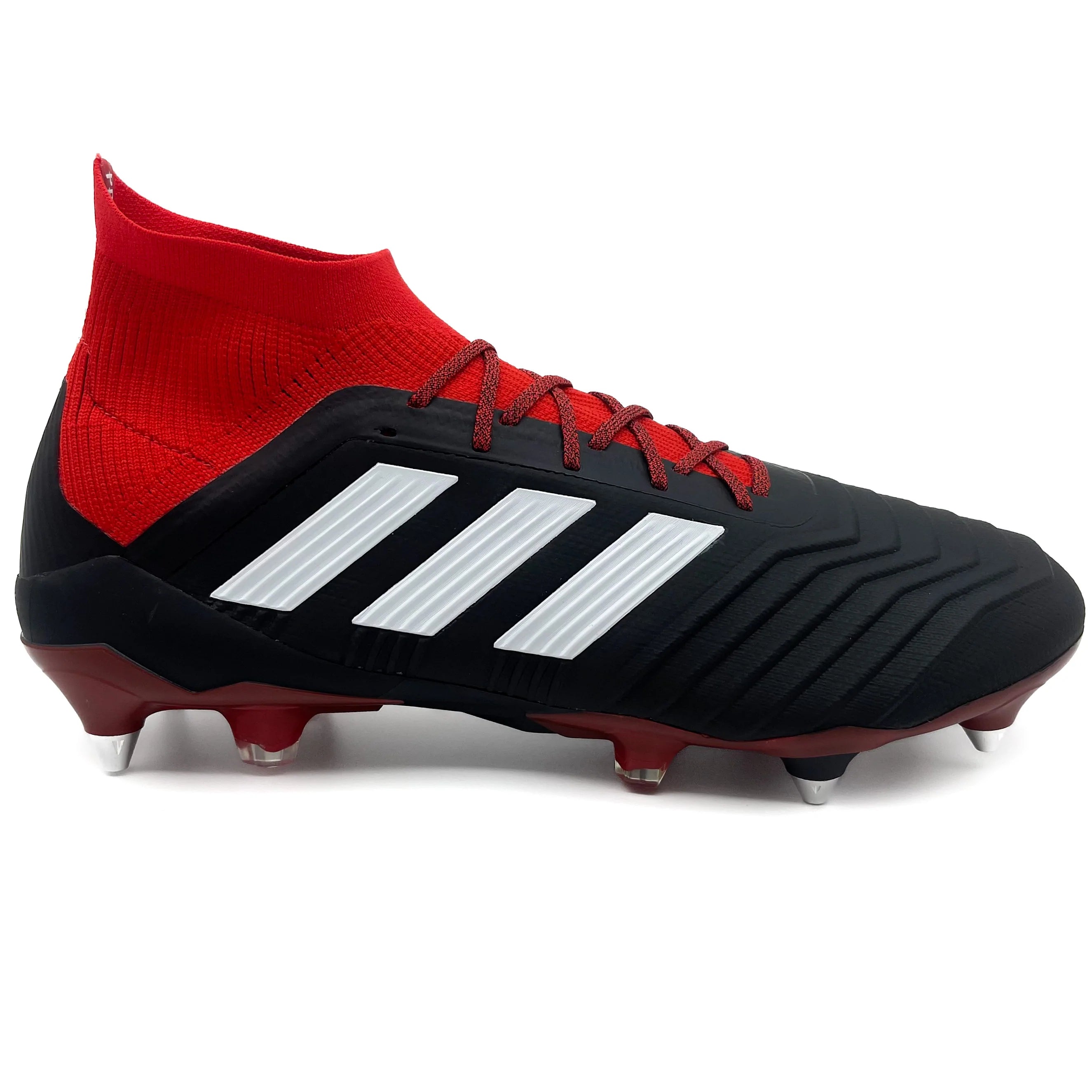 Adidas Predator 18.1 SG Soccer Cleats - Core Black/Red - Firm Ground Football Boots for Men | Perfect for Professional Matches & Outdoor Training