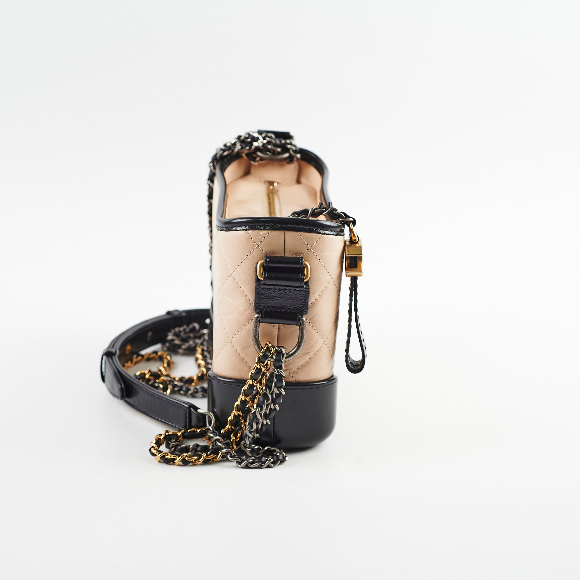 Chanel Small Gabrielle Hobo Bag in Beige & Black - Luxury Crossbody Purse for Women | Perfect for Work, Travel & Evening Events