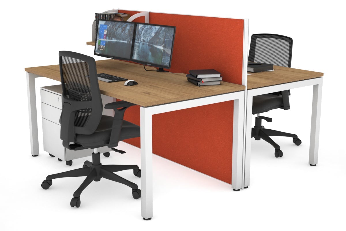 Horizon Quadro 2-Person Office Workstation Bench with Square Legs - 47