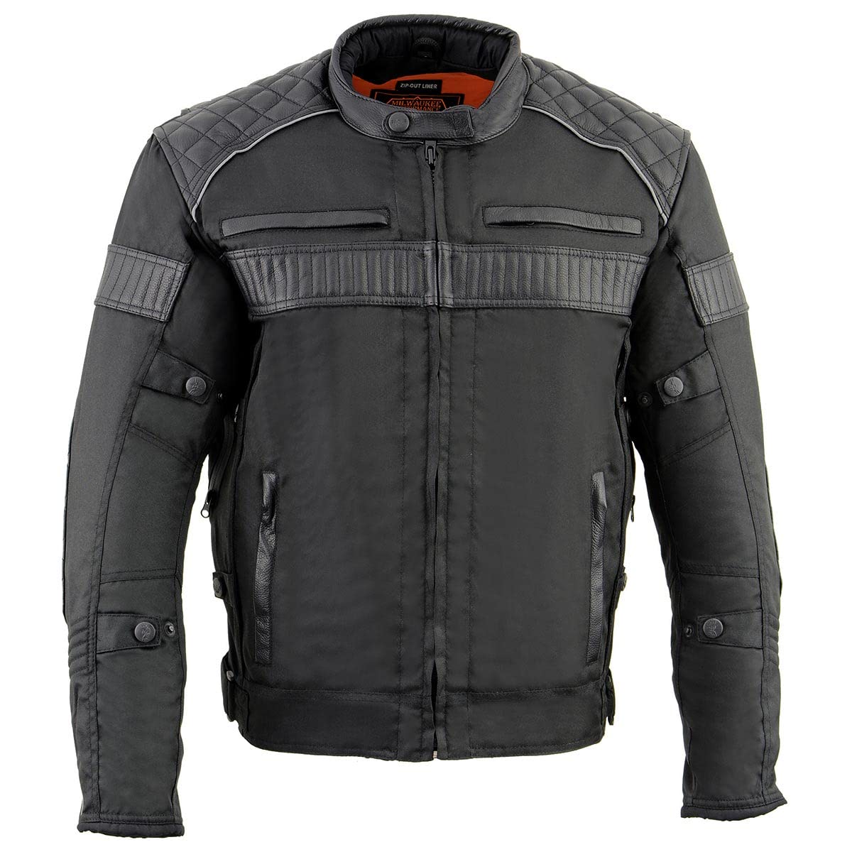 Milwaukee Men's Scooter Jacket with Leather Accent - Waterproof Windproof Motorcycle Riding Jacket for Urban Commuting & Outdoor Adventures