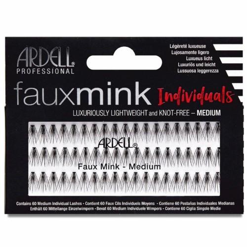 Ardell Faux Mink Individual Lashes - Knot Free Medium Black False Eyelashes for Natural Look | Perfect for Daily Wear, Parties & Special Occasions