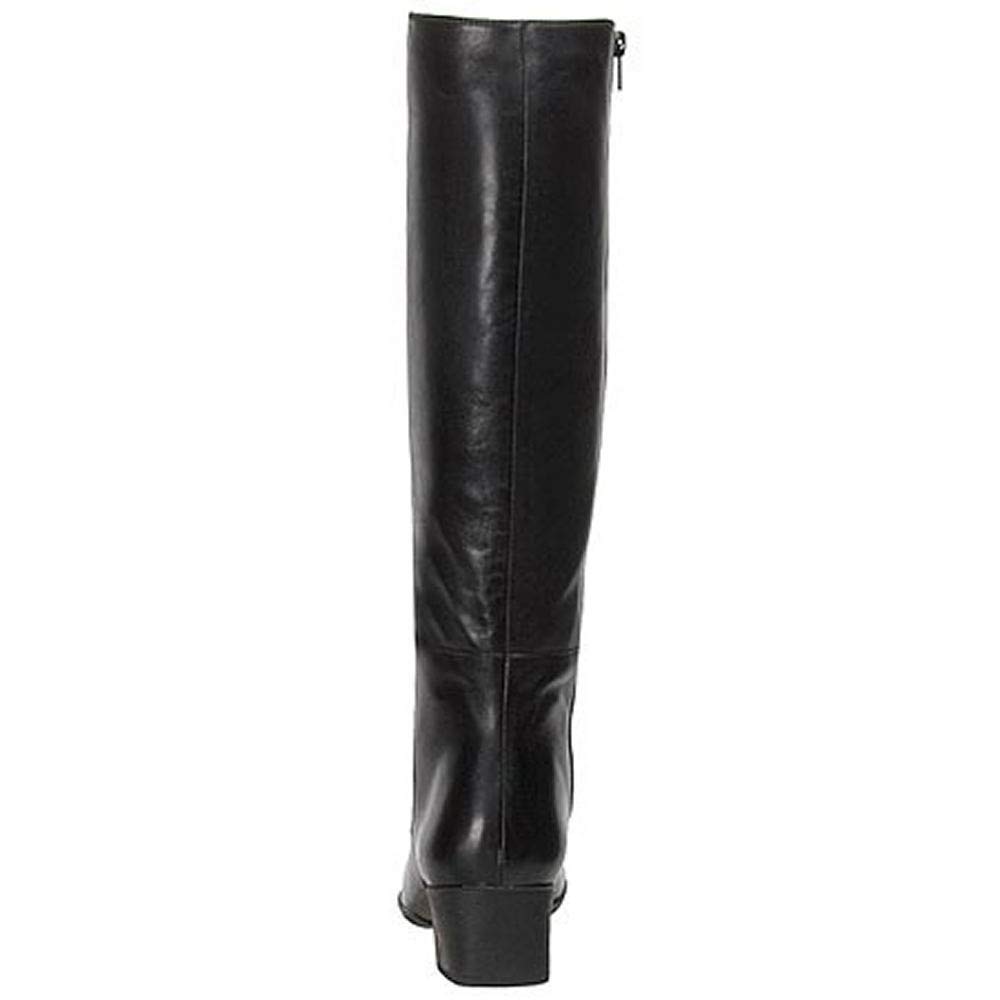 Walking Cradles Women's Wide Calf Leather Knee High Boots - Comfortable Black Dress Boots for Work, Office & Winter Fashion
