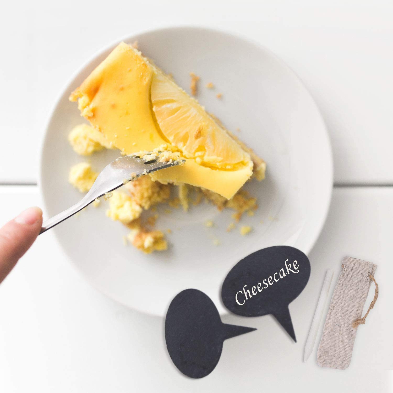 10Pcs Slate Cheese Markers with Chalkboard Labels & Drawstring Bags - Reusable Cheese Signs for Charcuterie Boards, Perfect for Weddings, Birthday Parties, Cocktail Events, Christmas Dinners & Home Entertaining