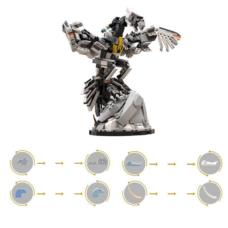 Gobricks MOC 117996 Horizon Zero Dawn Stormbird Building Kit with Display Stand - Collector's Model for Video Game Fans & LEGO Enthusiasts - Perfect for Home Decoration, Gift Giving, and Gaming Room Displays