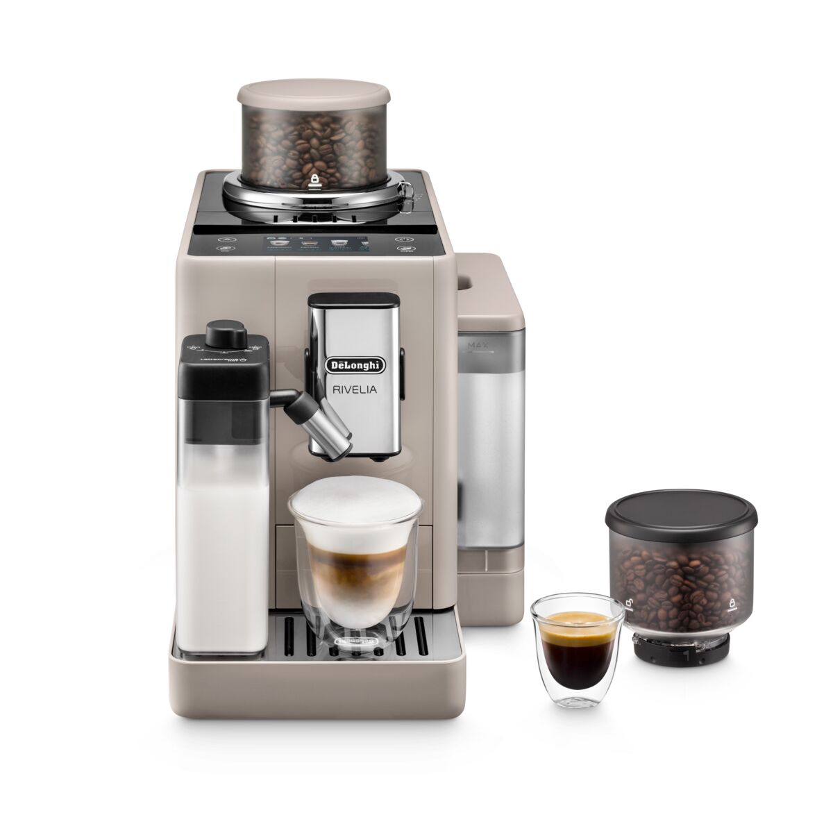 De'Longhi EXAM440.55.BG Rivelia Fully Automatic Bean-to-Cup Coffee Machine - Fresh Ground Espresso & Coffee Maker for Home & Office Use
