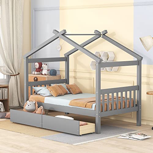 Grey With Drawers