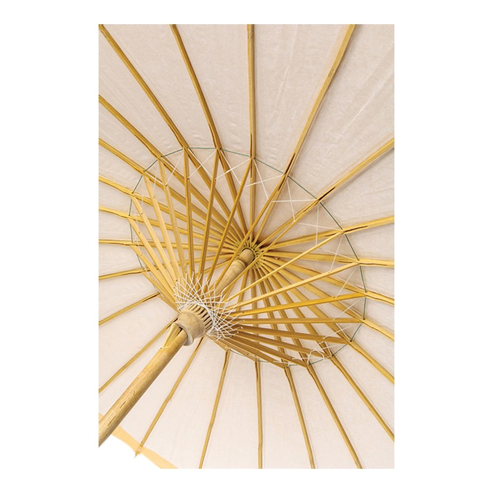 Luna Bazaar 32-Inch Orange Chinese Japanese Paper Parasol Umbrella - Handmade Traditional Asian Sun Shade for Wedding, Photo Shoot & Outdoor Protection