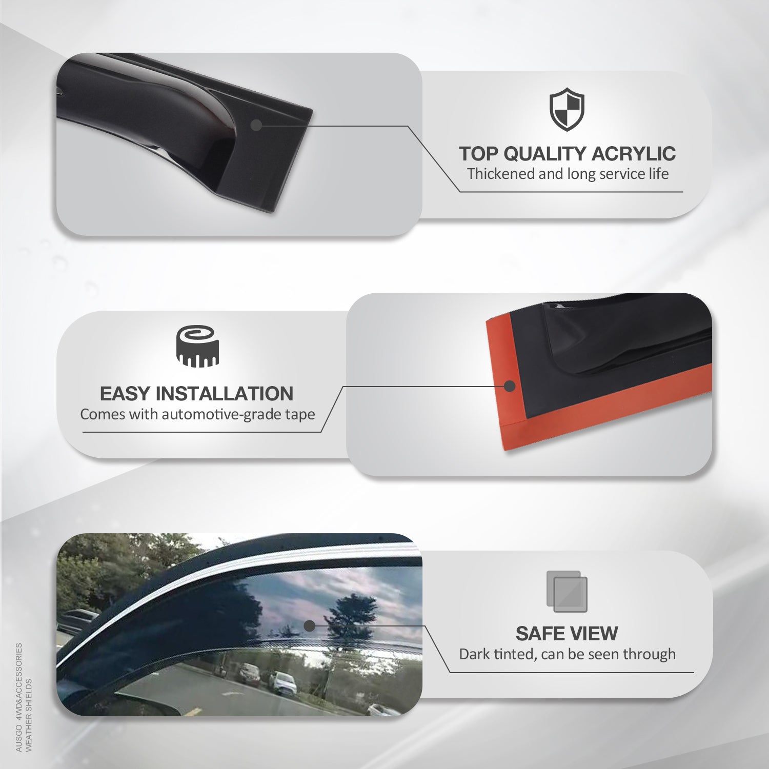 Weather Shields for Mercedes Benz G Class 2018-2023 | Wide Design Car Window Rain Guards | Perfect for Off-Roading & All-Weather Protection