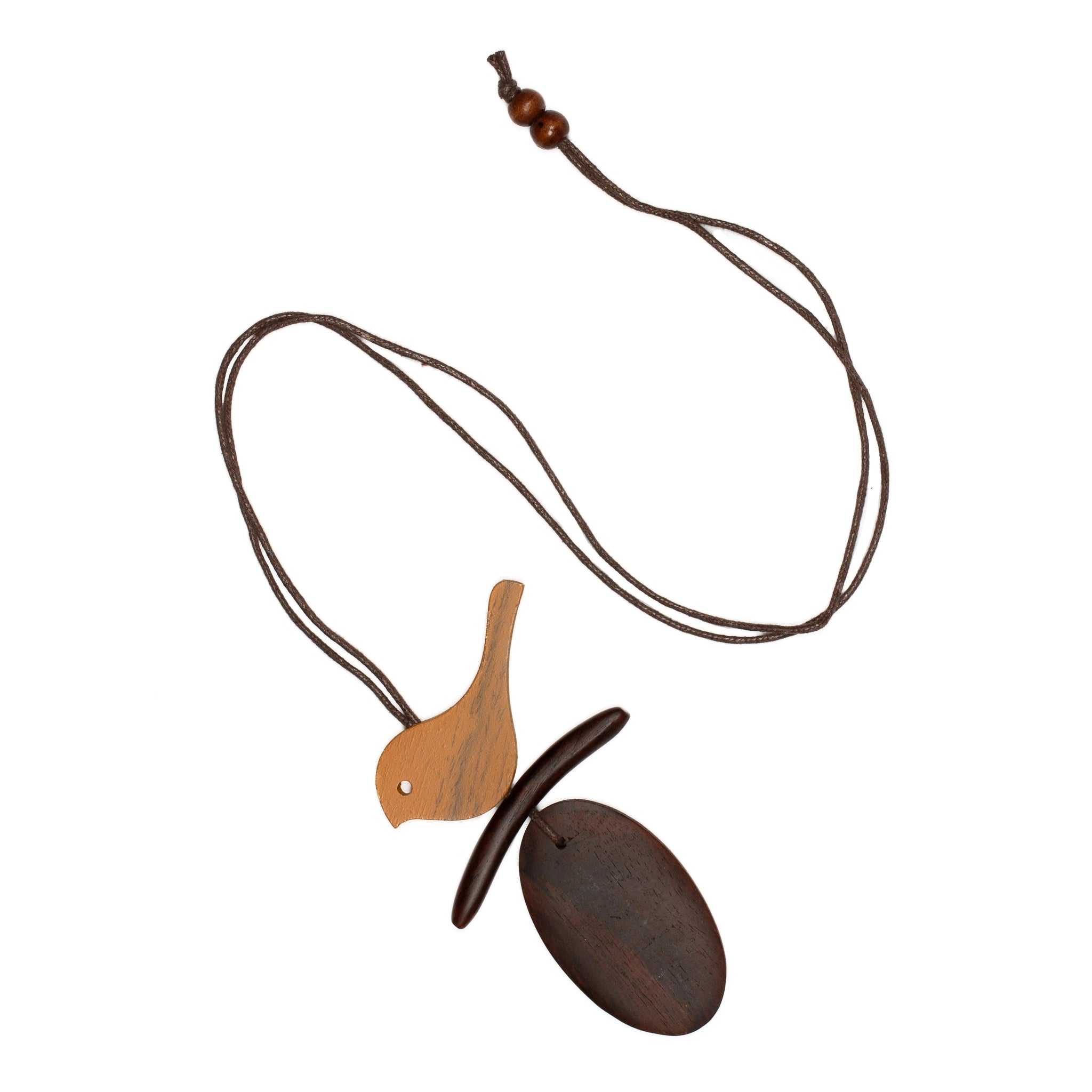 Natural Wooden Bird on Branch Necklace - Handmade Eco-Friendly Jewelry for Women - Perfect for Boho, Nature Lovers & Outdoor Adventures